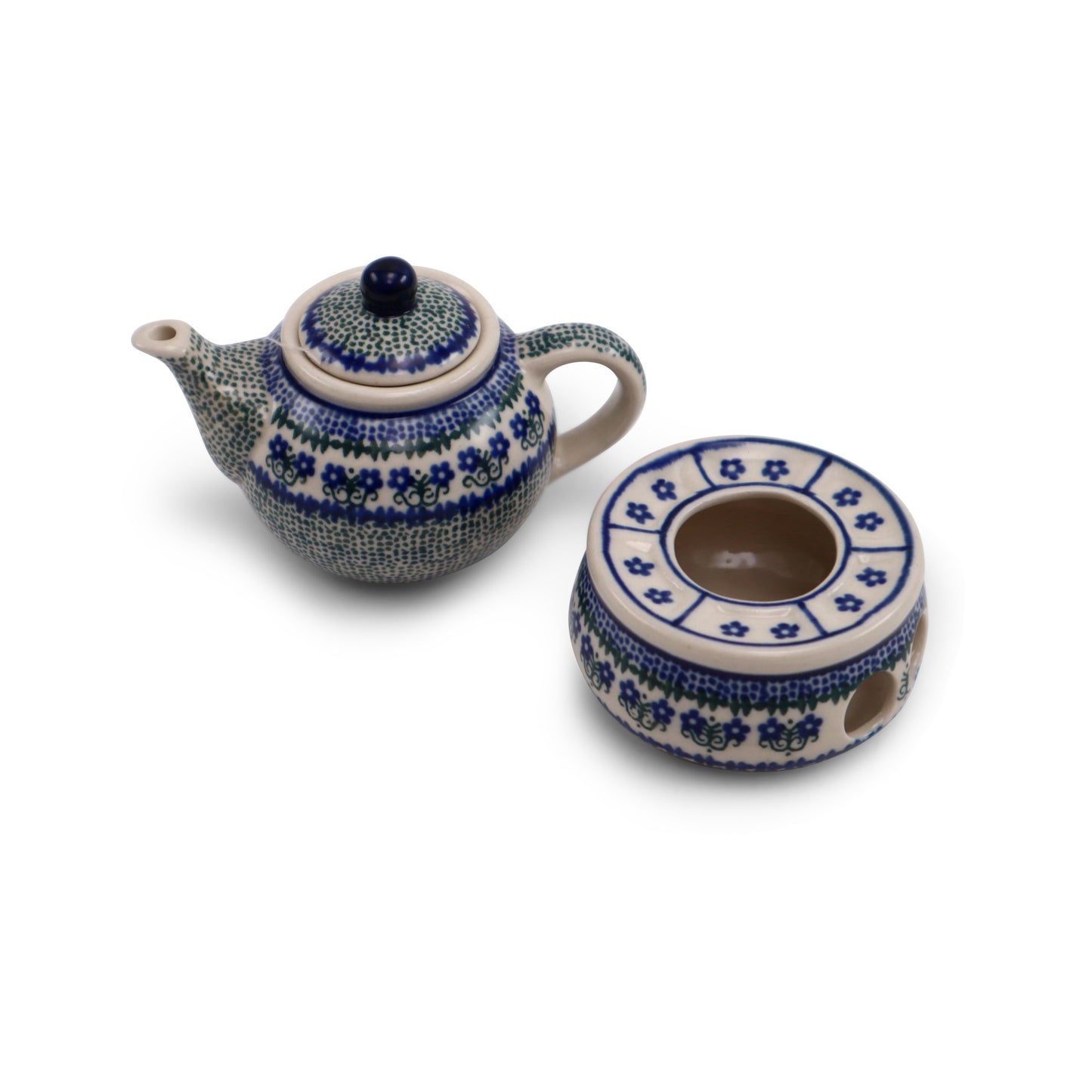 Mini Teapot with Warmer.Pattern: Irish Daisy