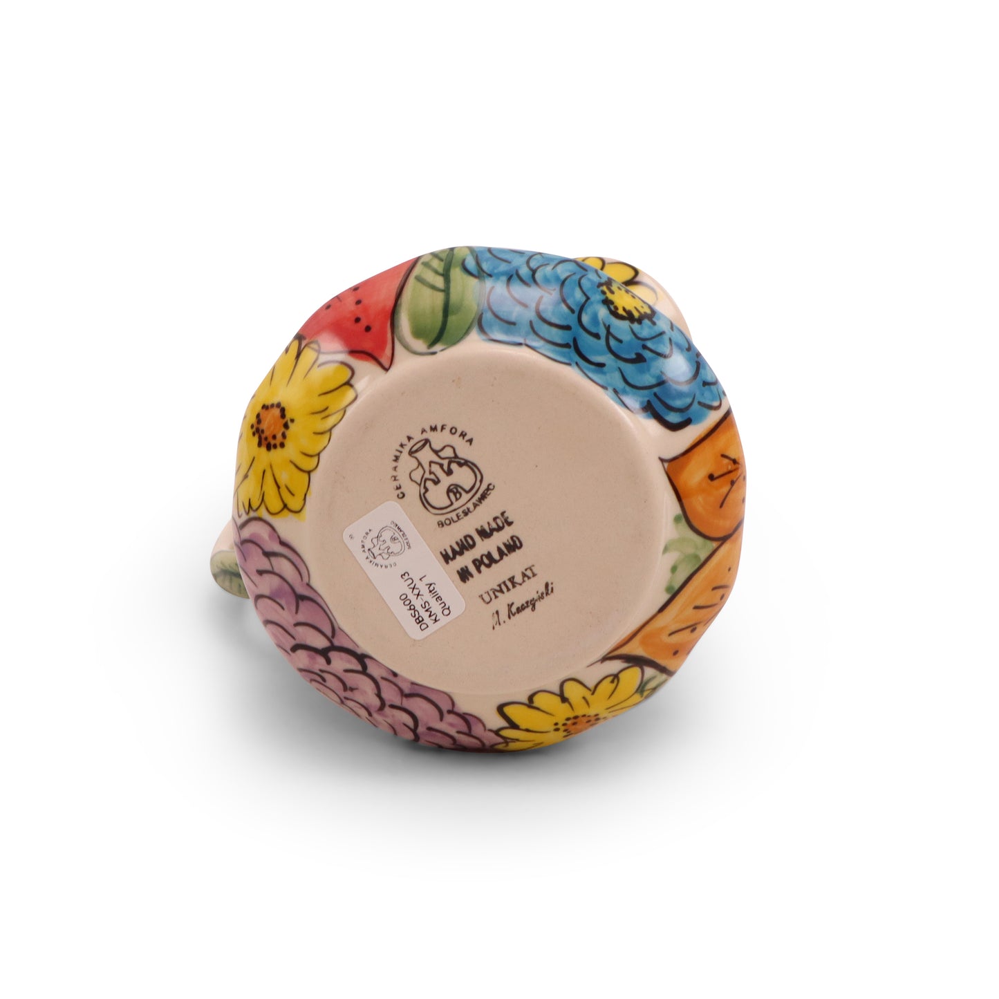 24oz Scalloped Pitcher. Pattern:Sea of Color