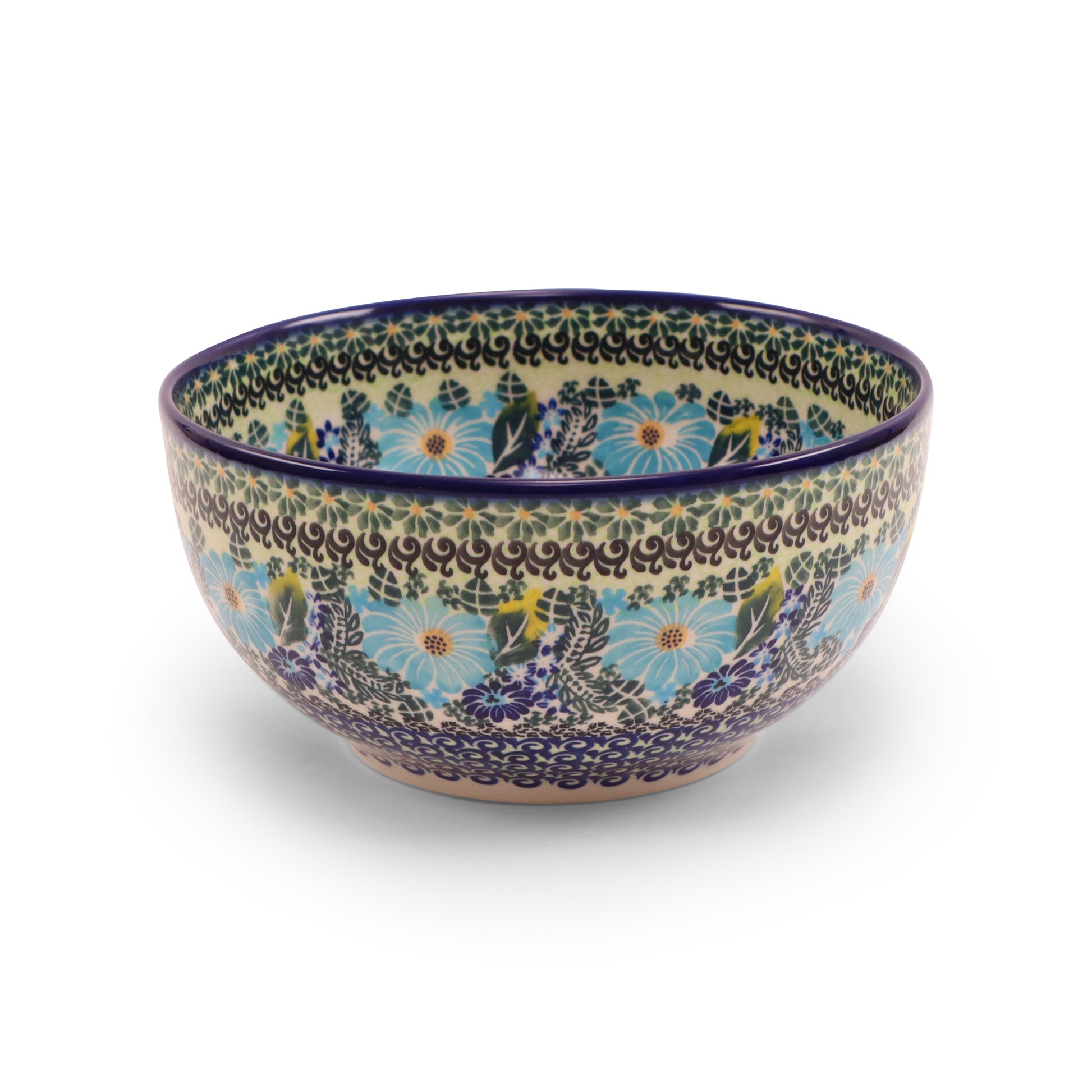 9"x4" Round Bowl.Pattern: Cornflower Craze