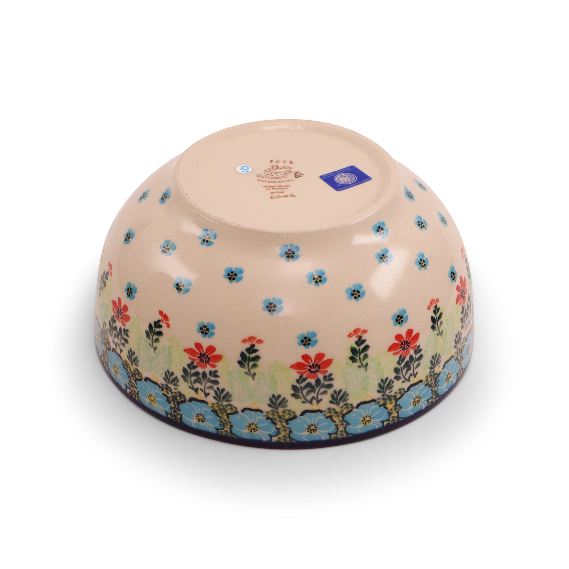 9"x4" Round Bowl.Pattern: Field of Flowers