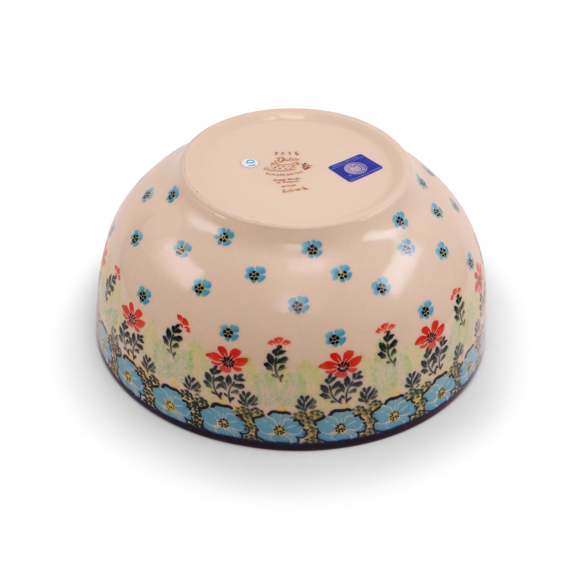 9"x4" Round Bowl.Pattern: Field of Flowers