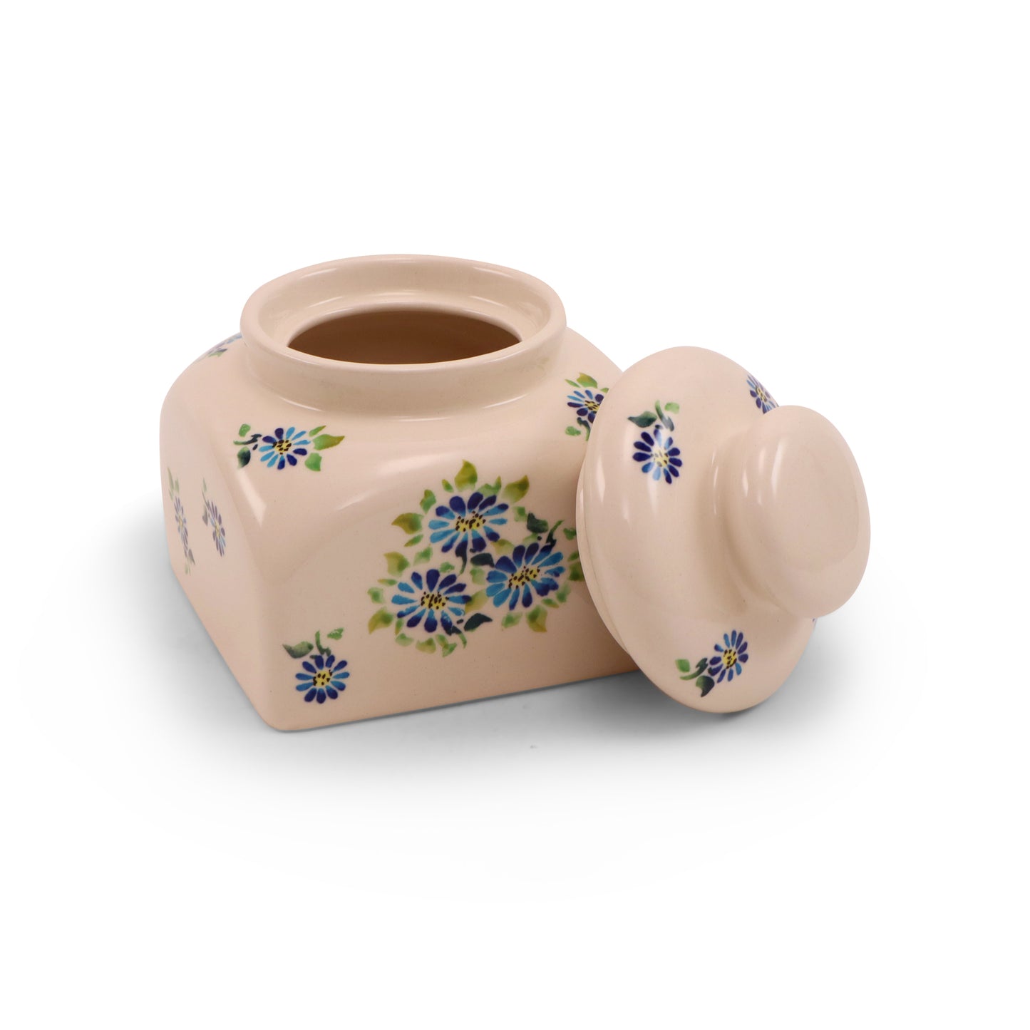 5"x5"x6" Container With Lid. Pattern: Morning With Daisy B