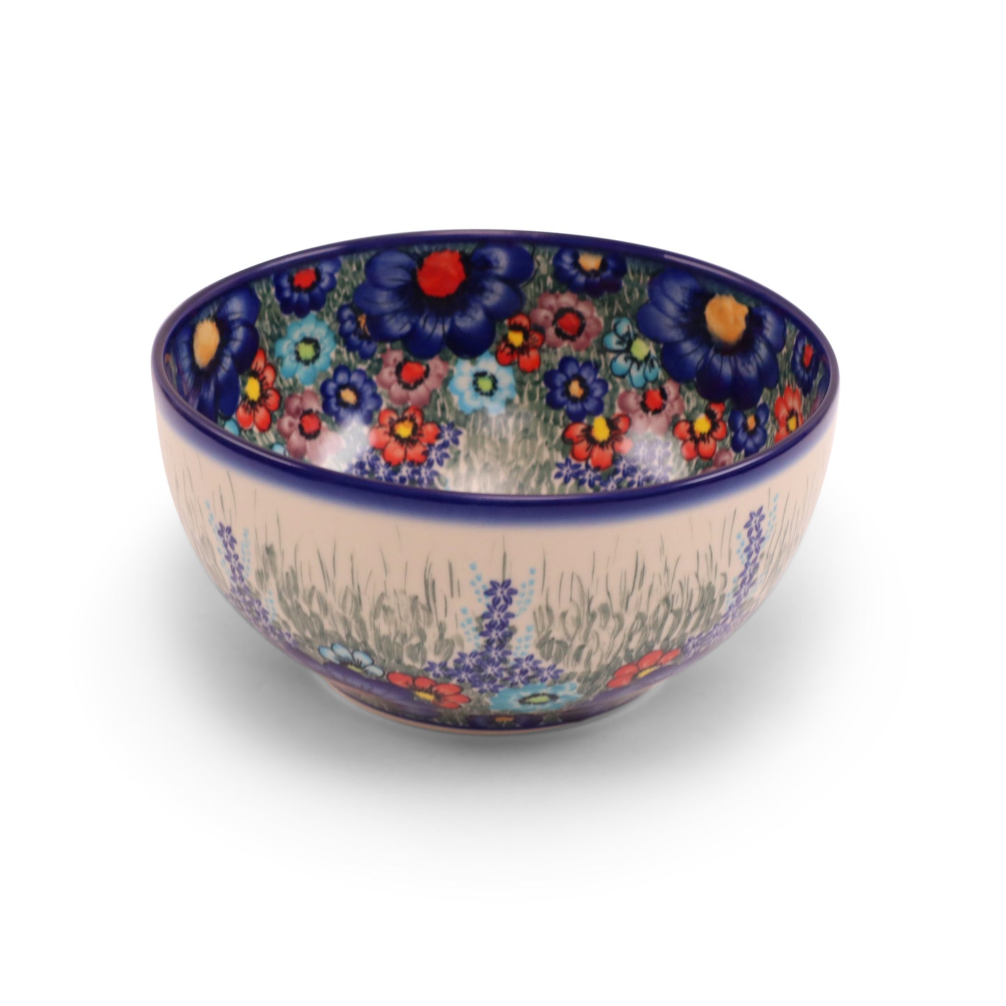 9"x4" Round Bowl.Pattern: Blooms in Blue