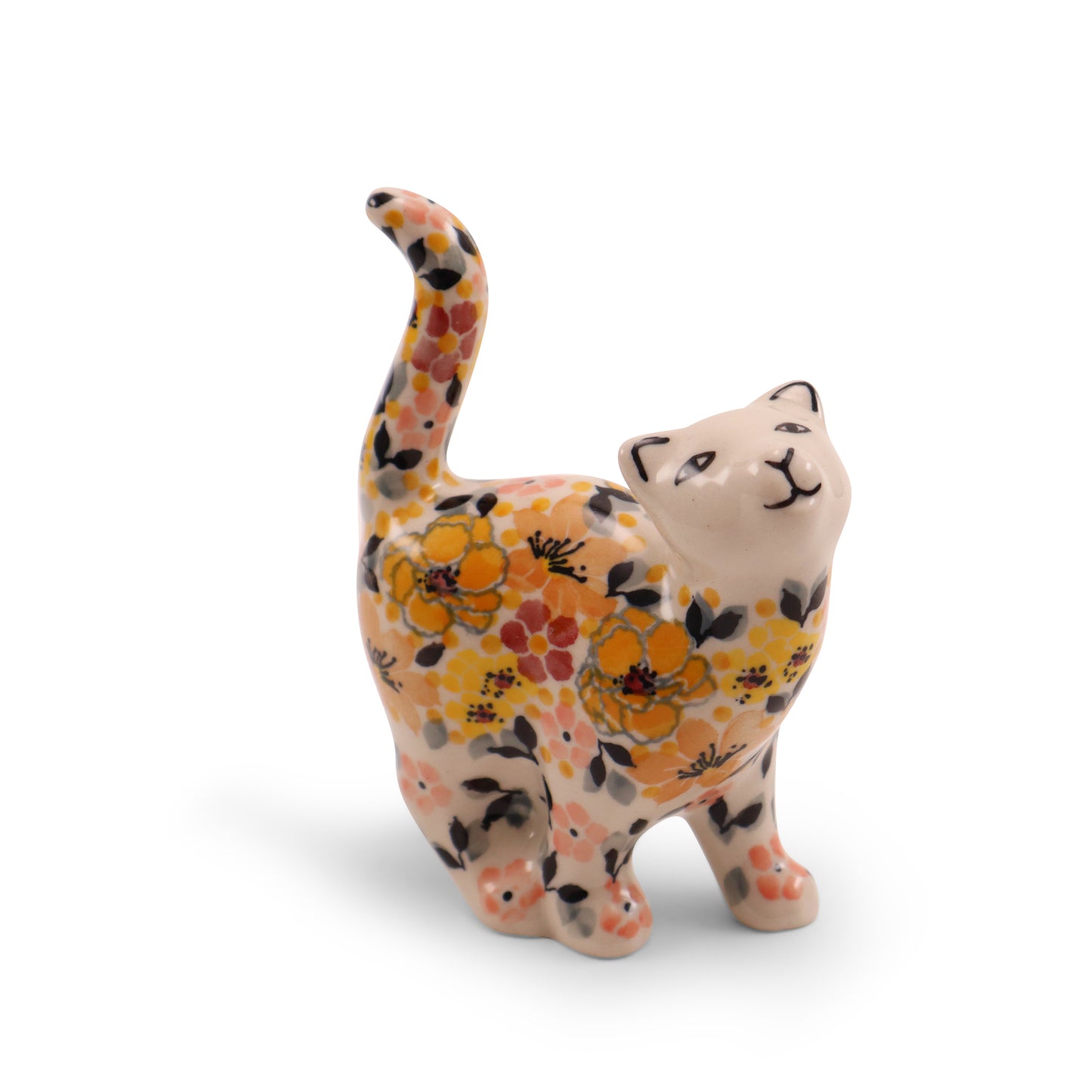 3"x4.5" Proud Cat Figurine. Pattern: Wonderland