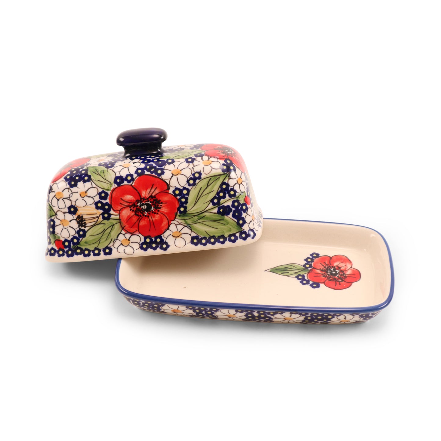 8"x4" Butter Dish. Pattern: Sangria Summer