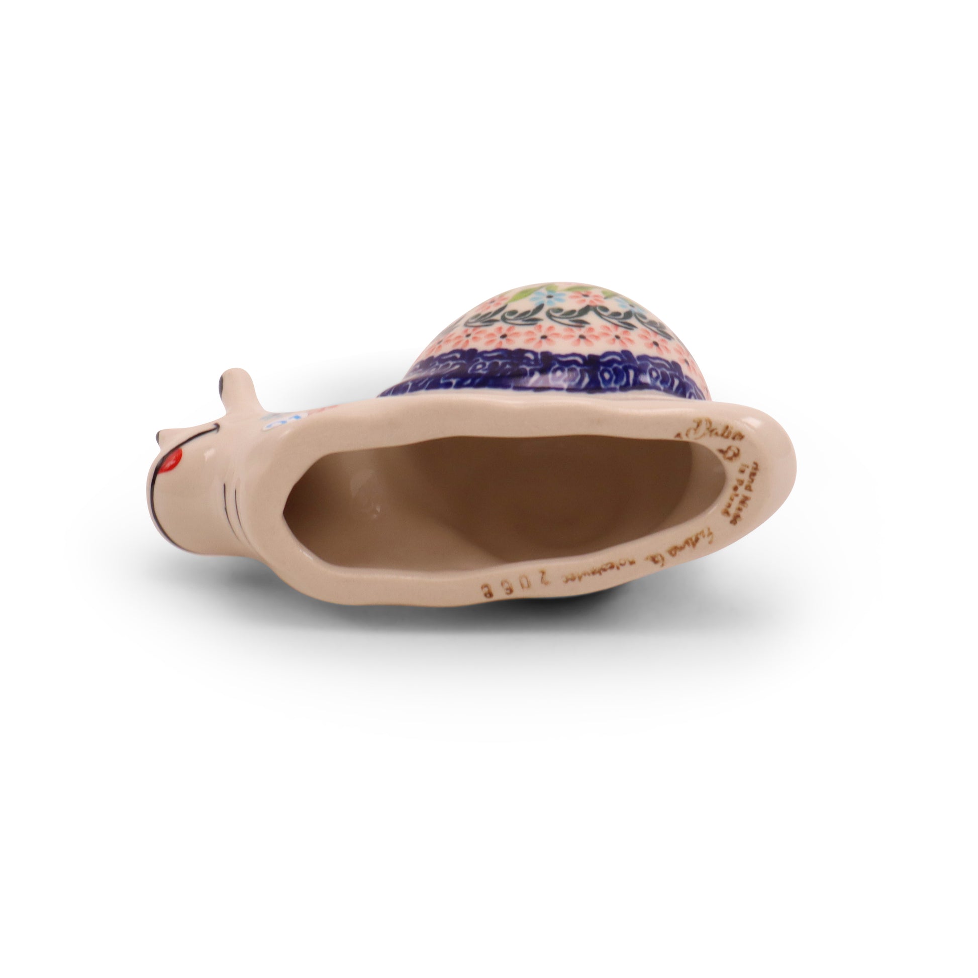 6"x3" Snail Figurine.Pattern: Picnic Party