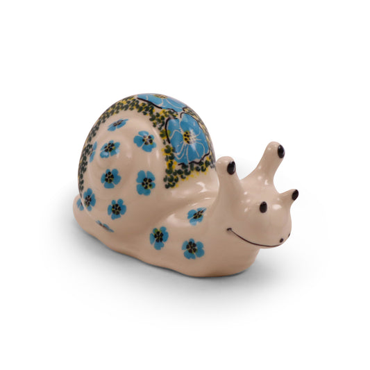 6"x3" Snail Figurine.Pattern: Field of Flowers