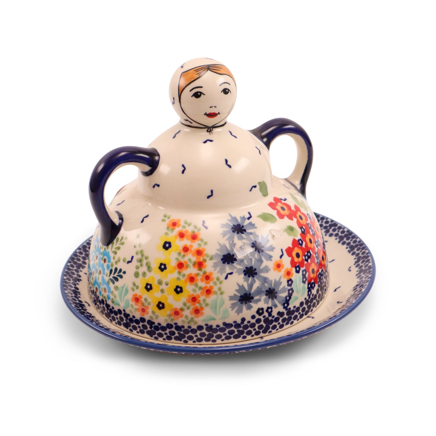 8" Cheese Lady 2Q. Pattern: Cascading Bouquet