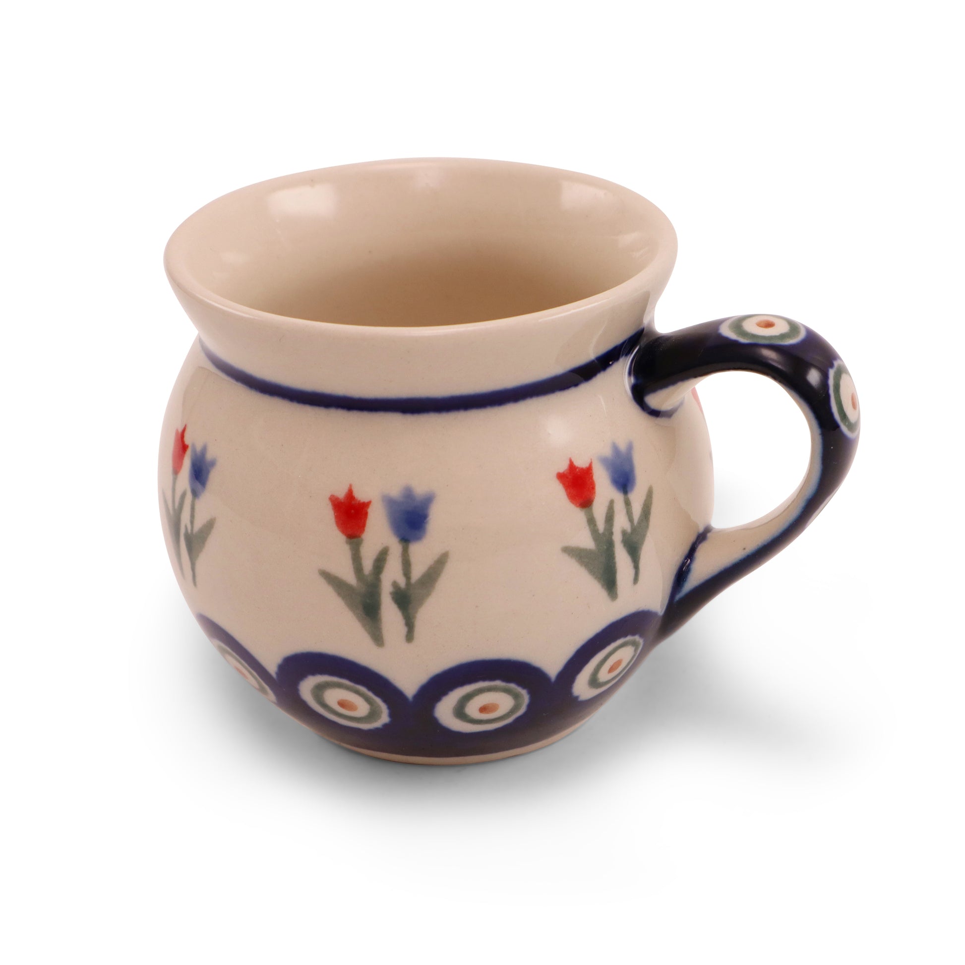 8oz Belly Mug. Pattern: Tulips