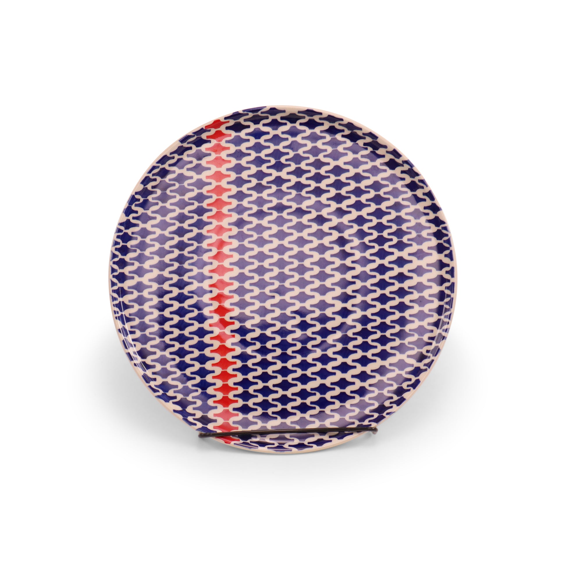 10.5" Round Tray.Pattern: 70's Textile