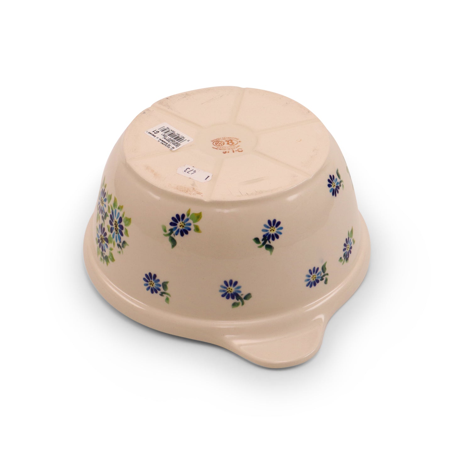 8.5"x4" Covered Baker with Handles Large. Pattern: Morning With Daisy B