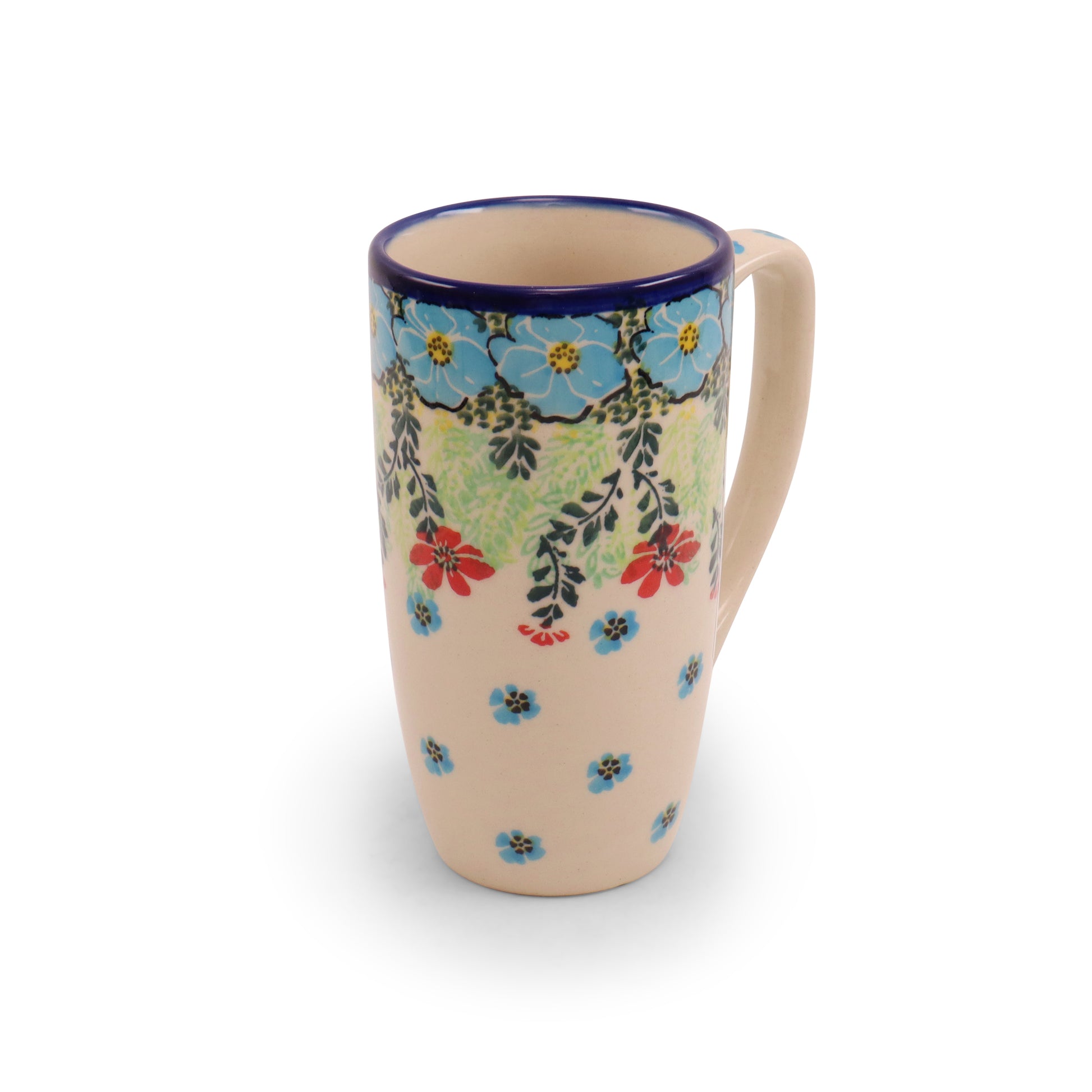 14oz Latte Mug.Pattern: Field of Flowers