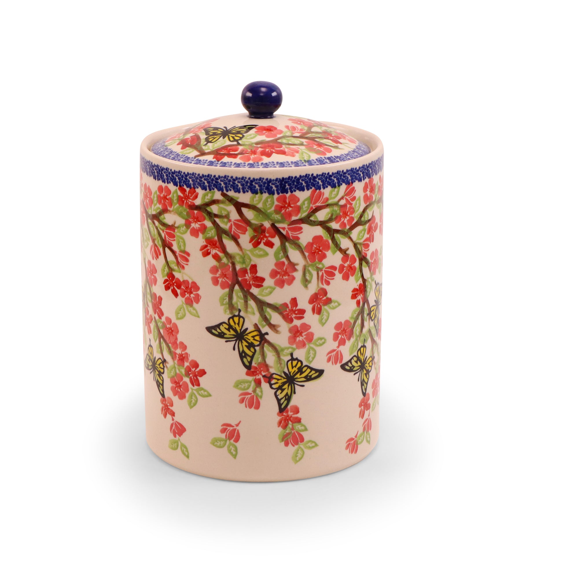 85 oz Container with Lid. Pattern: Winged Spring