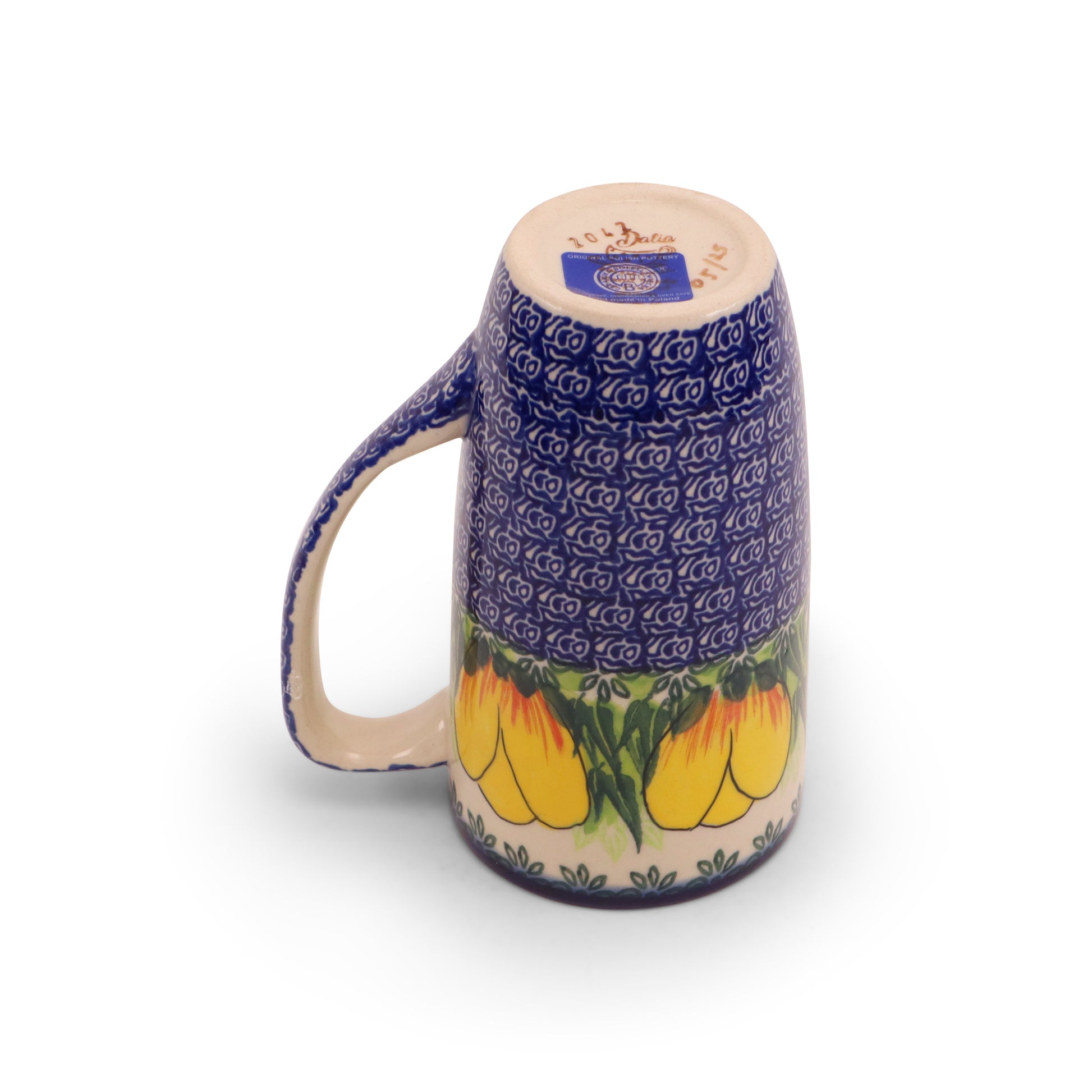 14oz Latte Mug.Pattern: Tulip Time