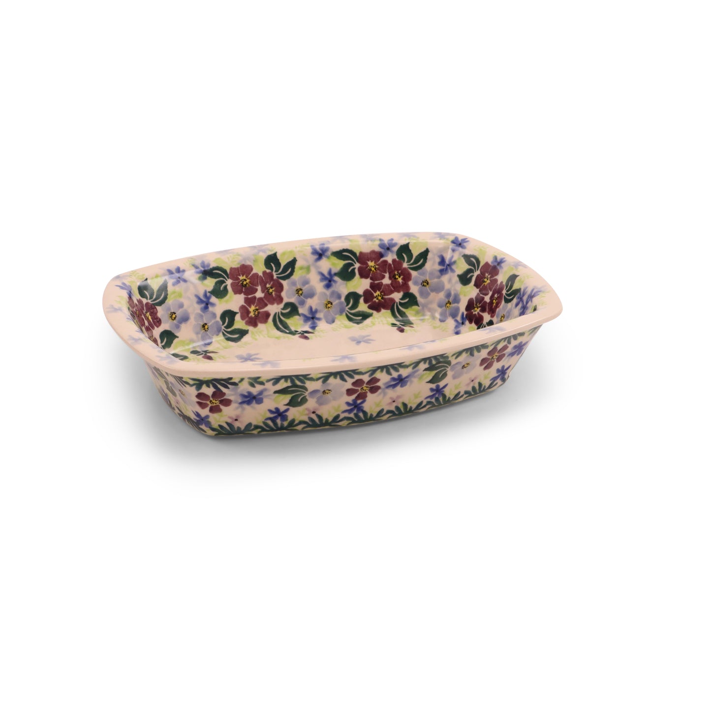9.5"x7"x2" Rectangular Baker. Pattern:Ocean Blues