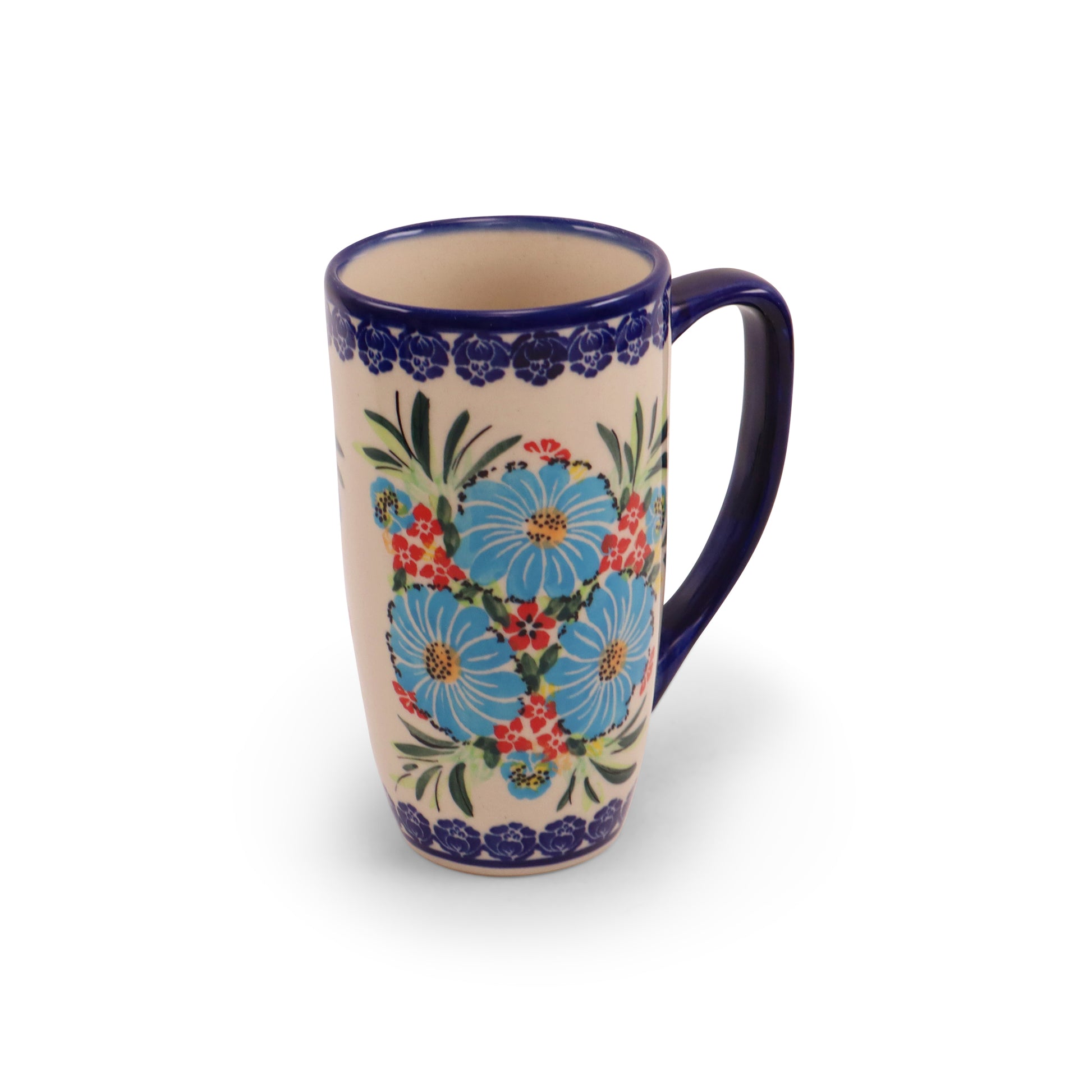 14oz Latte Mug.Pattern: Fireworks