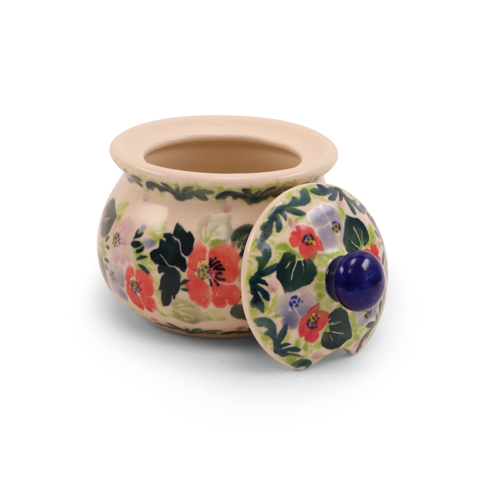 8oz Sugar Bowl. Pattern: Lucky Charm