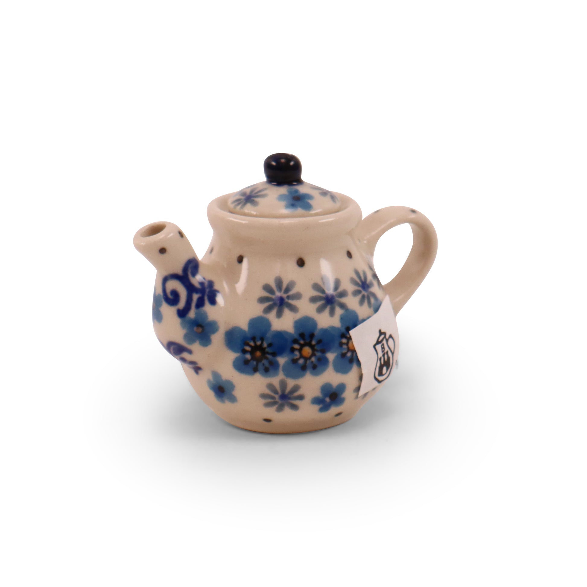 Mini Decorative Teapot. Pattern: forget me Not