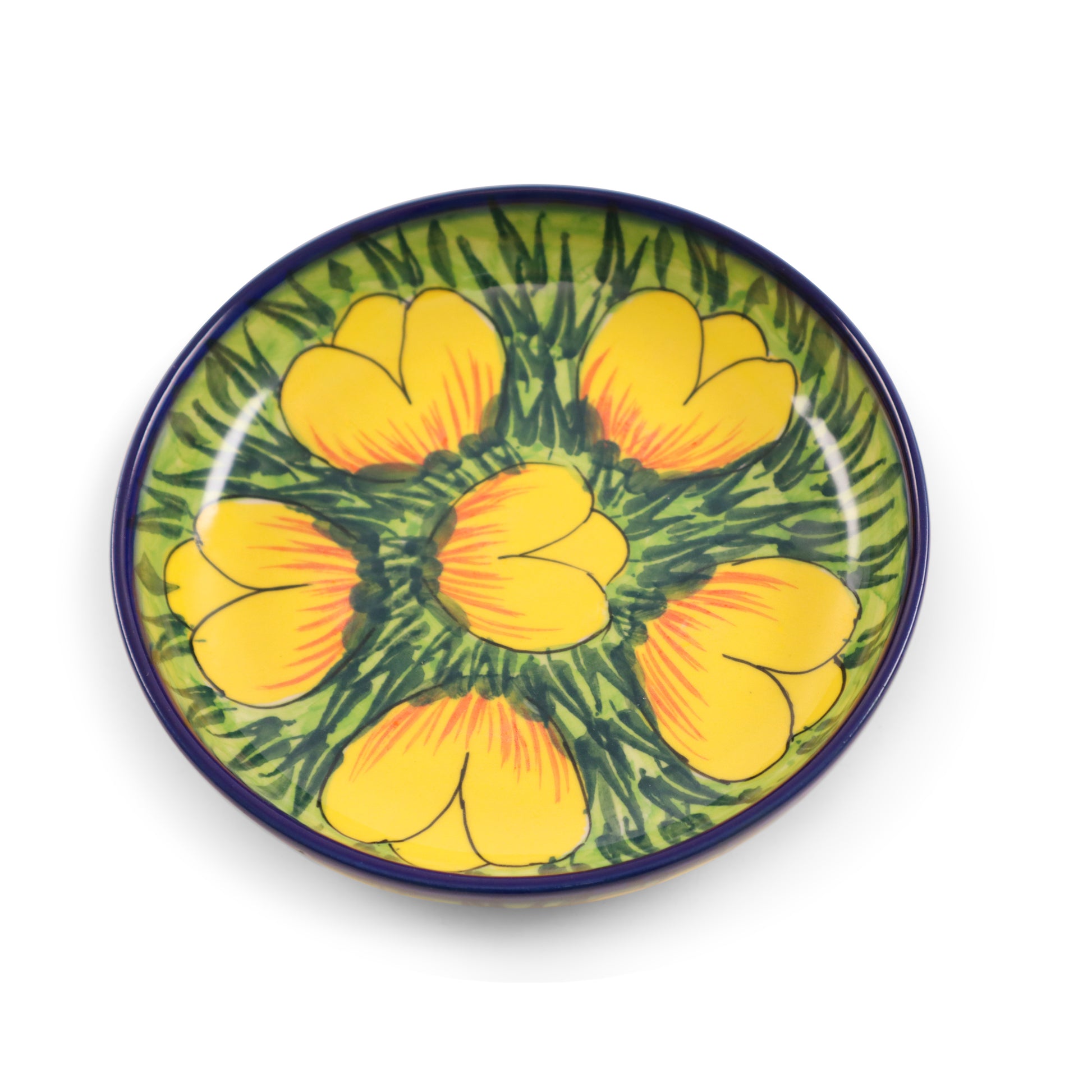 6"x1.5" Shallow Bowl 2Q.Pattern: Blast of Sunshine
