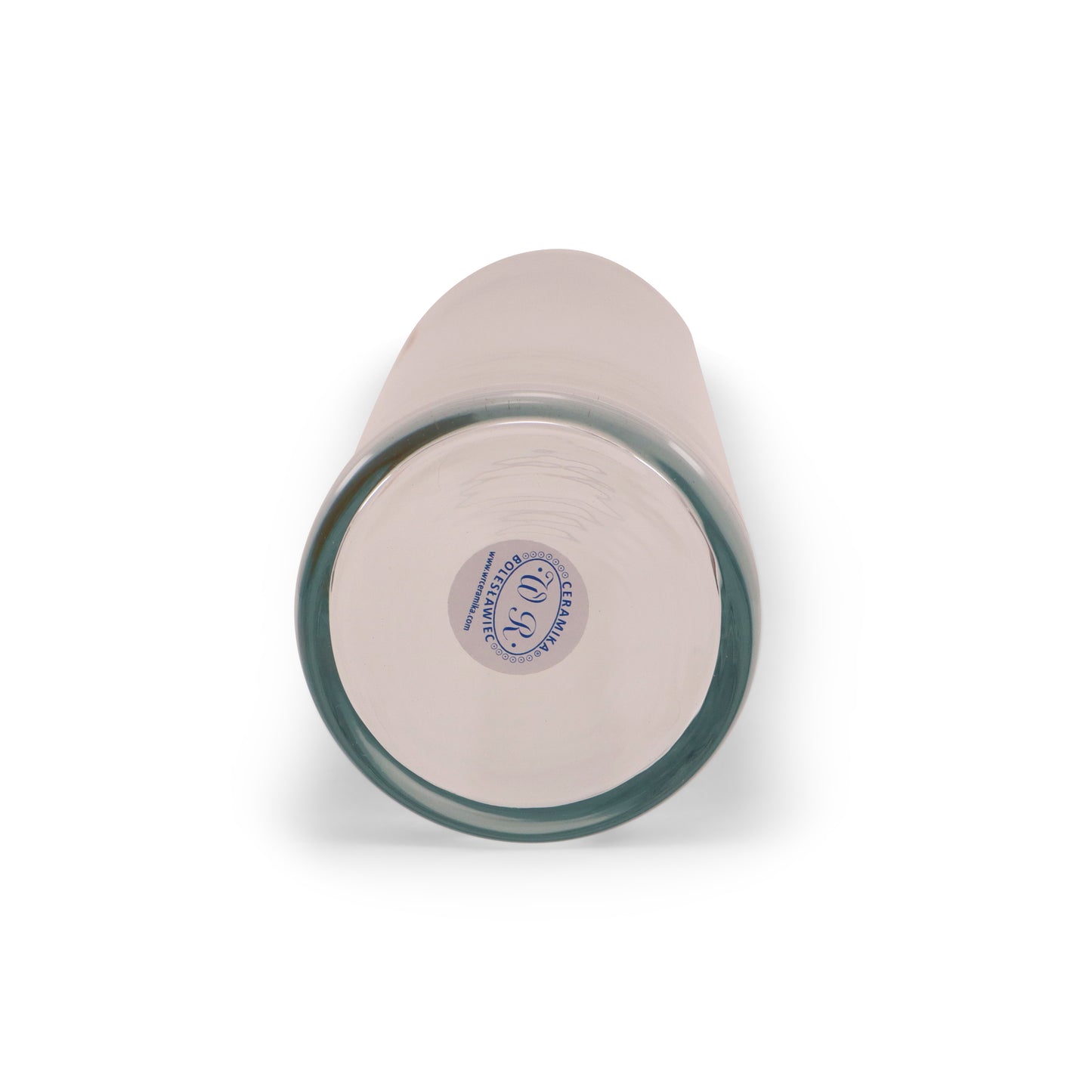 18"x4" Glass Container with Ceramic Lid. Pattern: Owl Eye