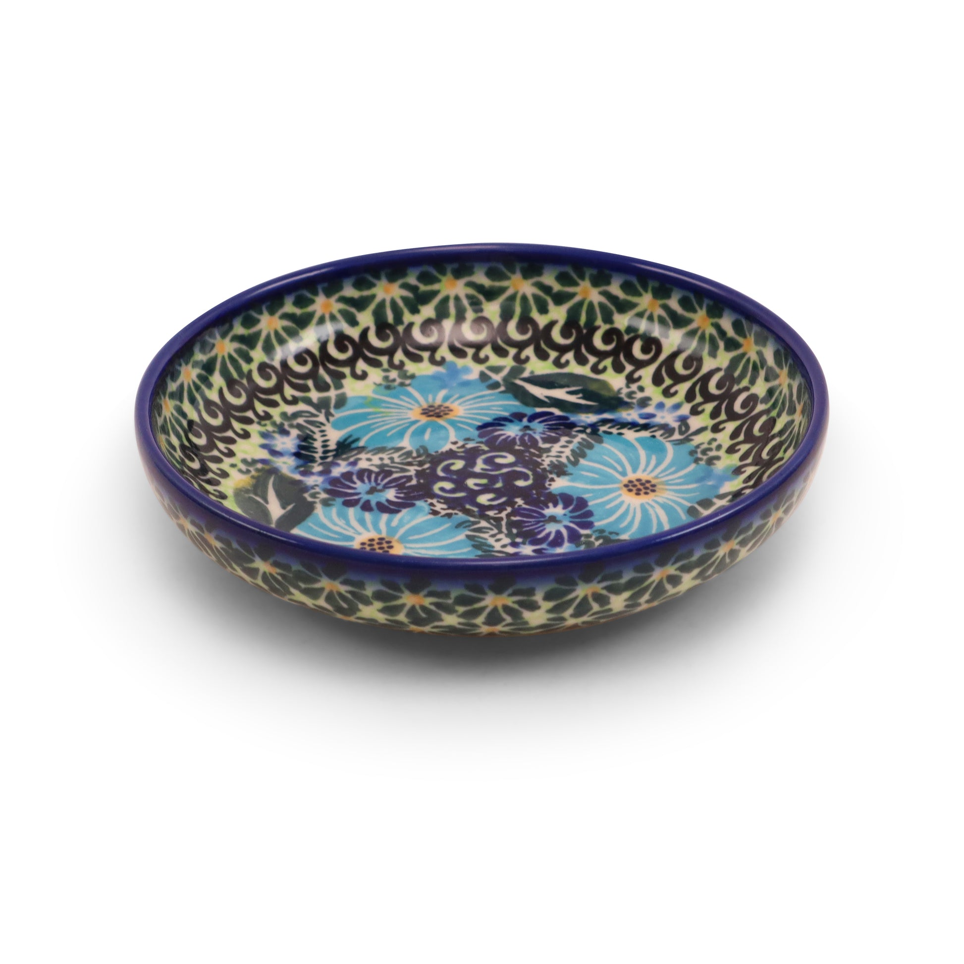 5"x1.5" Shallow Bowl.Pattern: Cornflower Craze