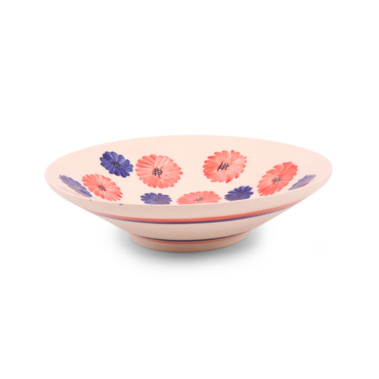11.5" Fruit Bowl 2Q. Pattern: Red and Blue 2