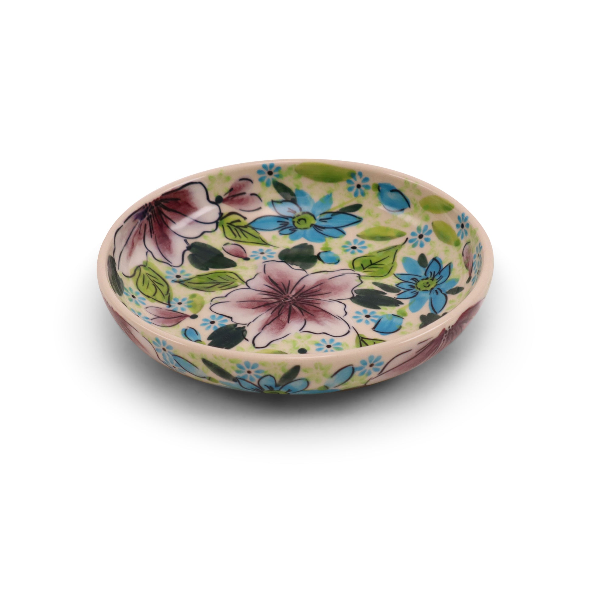 5"x1.5" Shallow Bowl.Pattern: Plum Fancy