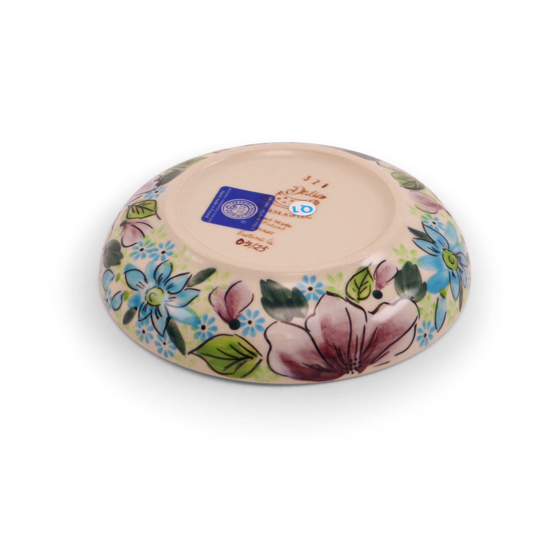 5"x1.5" Shallow Bowl.Pattern: Plum Fancy