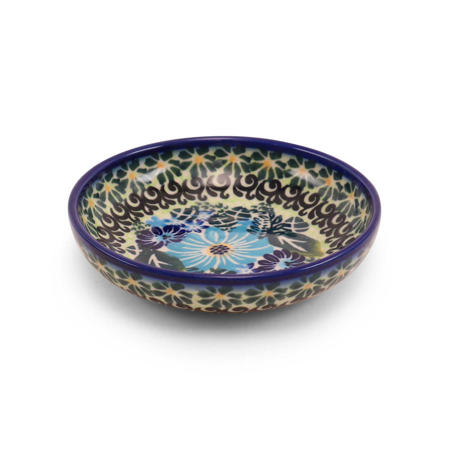 4.5"x1.5" Shallow Bowl.Pattern: Cornflower Craze
