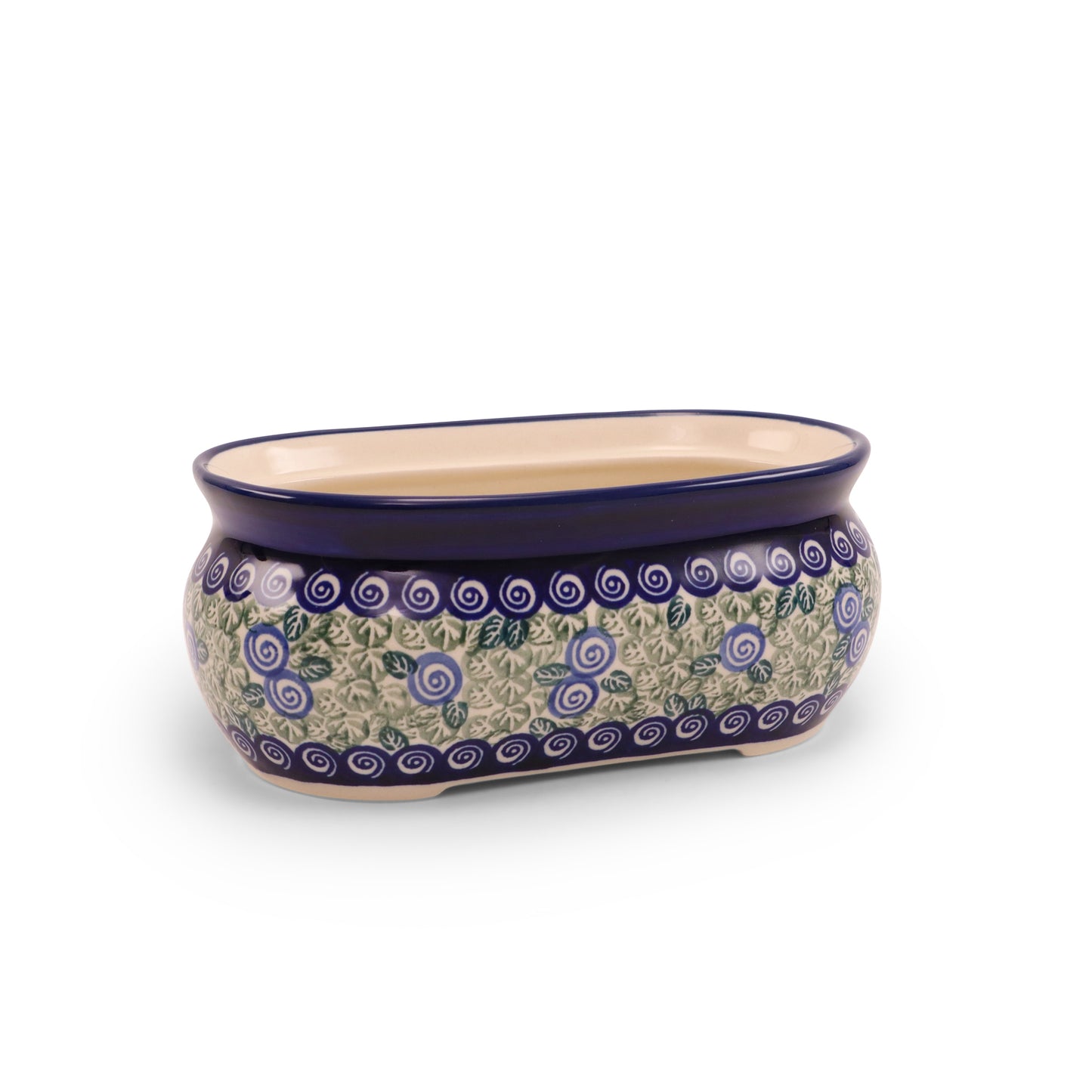 8"x4.5"x3" Flower Pot Cover. Pattern: Swirls