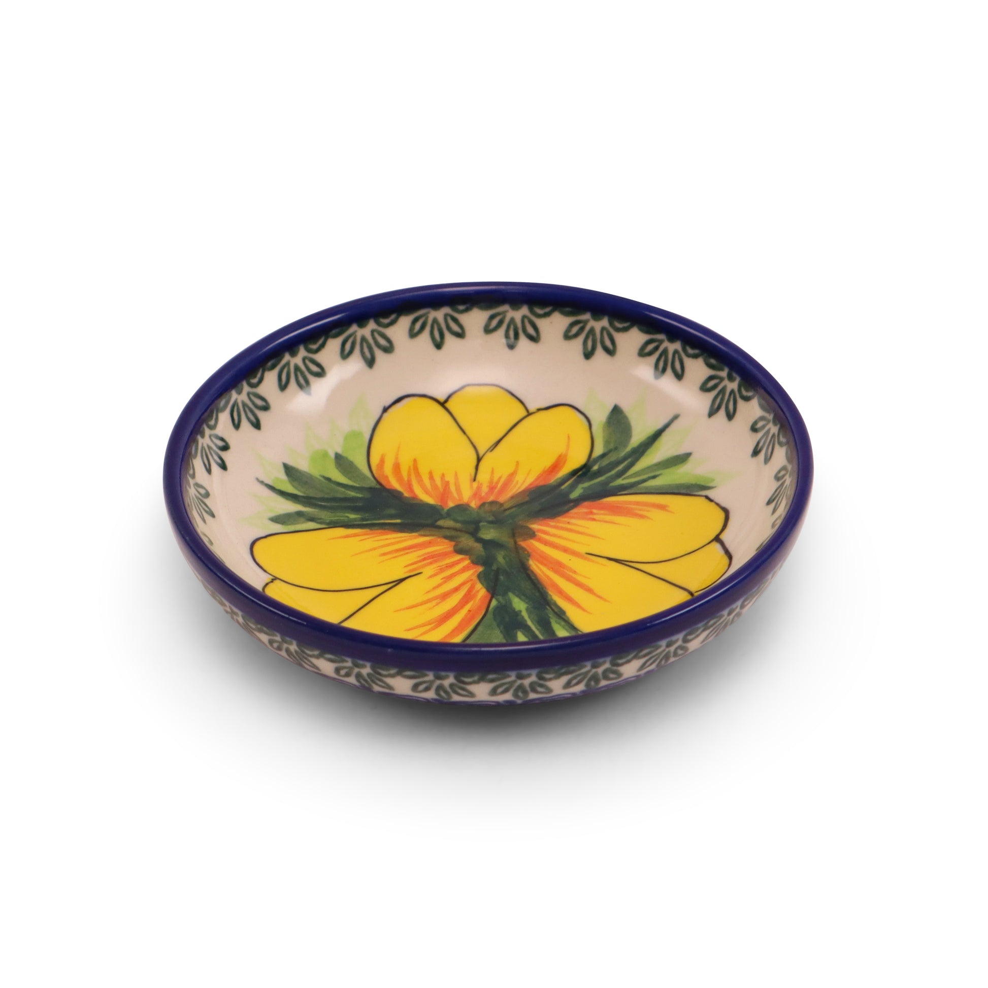 4.5"x1.5" Shallow Bowl.Pattern: Tulip Time
