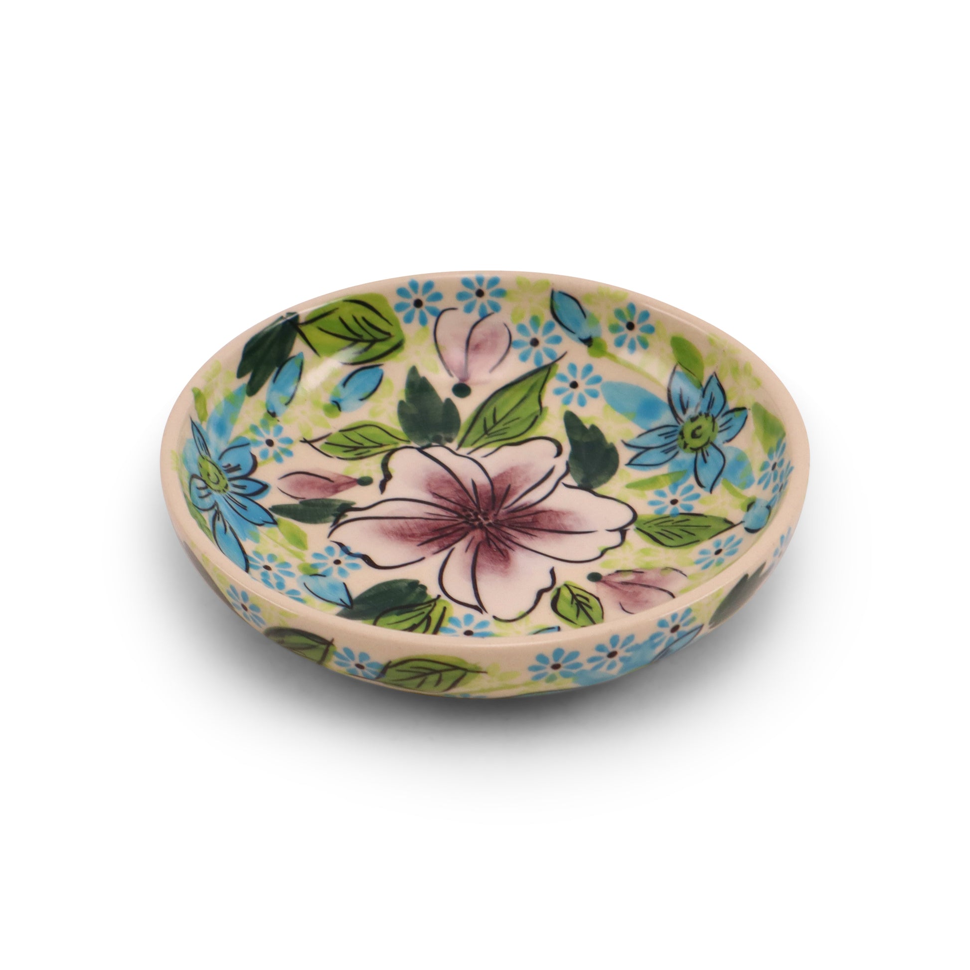 4.5"x1.5" Shallow Bowl.Pattern: Plum Fancy