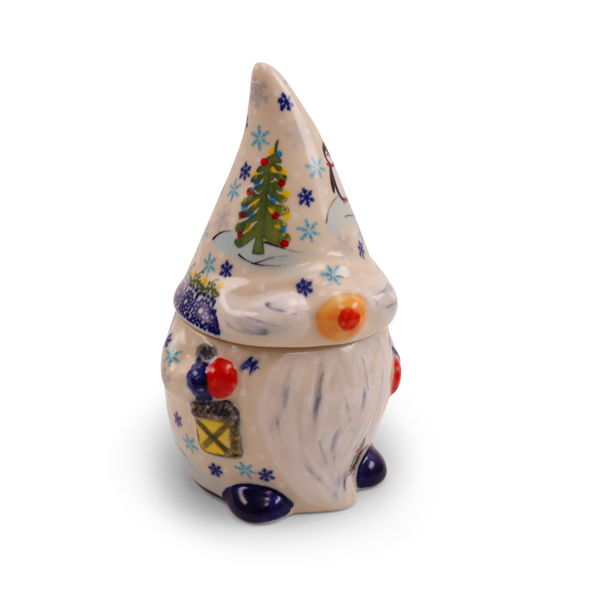 8.5"x6" Gnome Container. Pattern: Penguin Hill