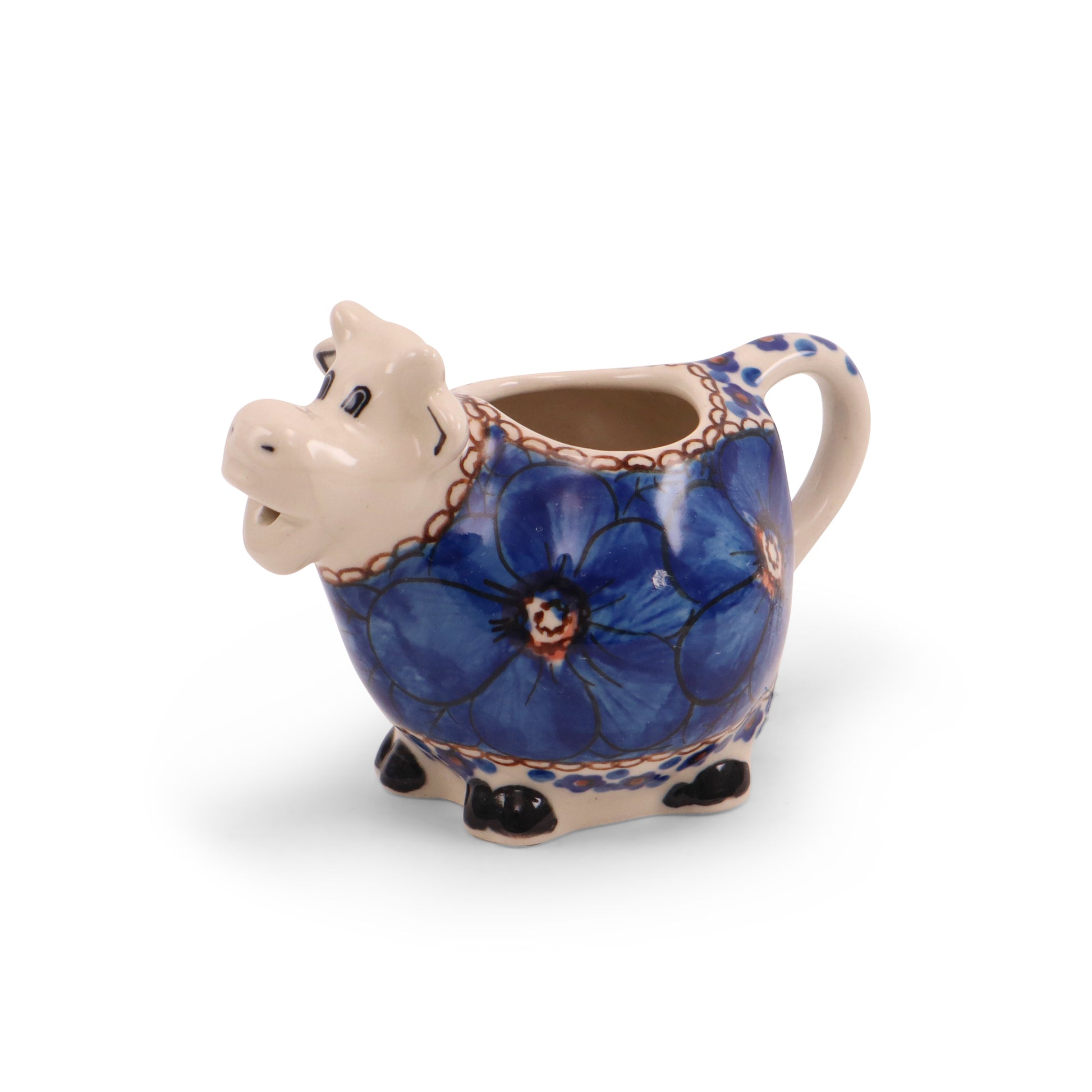 4.5"x3.5" Cow Creamer.Pattern: Cobalt Chyla