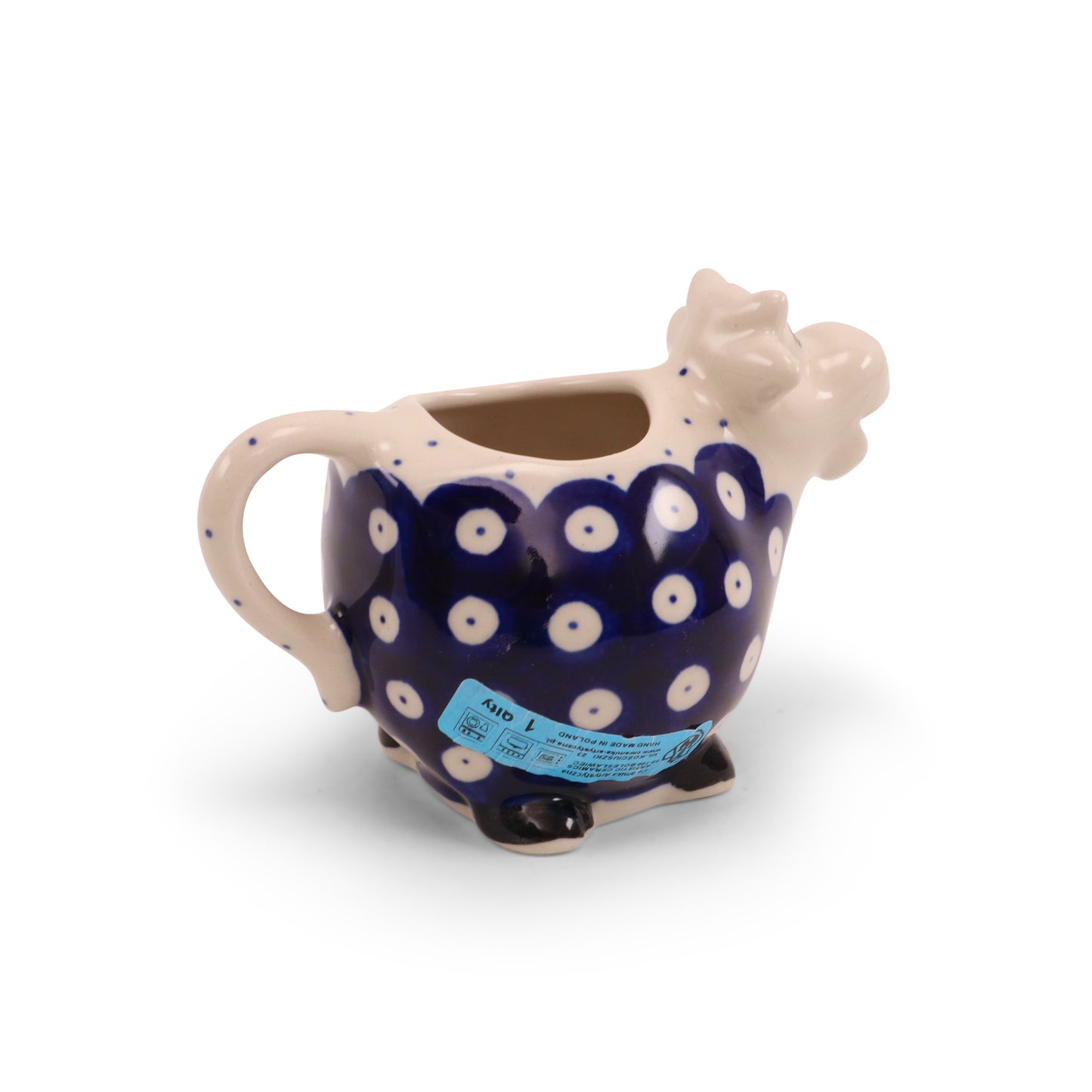 4.5"x3.5" Cow Creamer.Pattern: Owl Eye