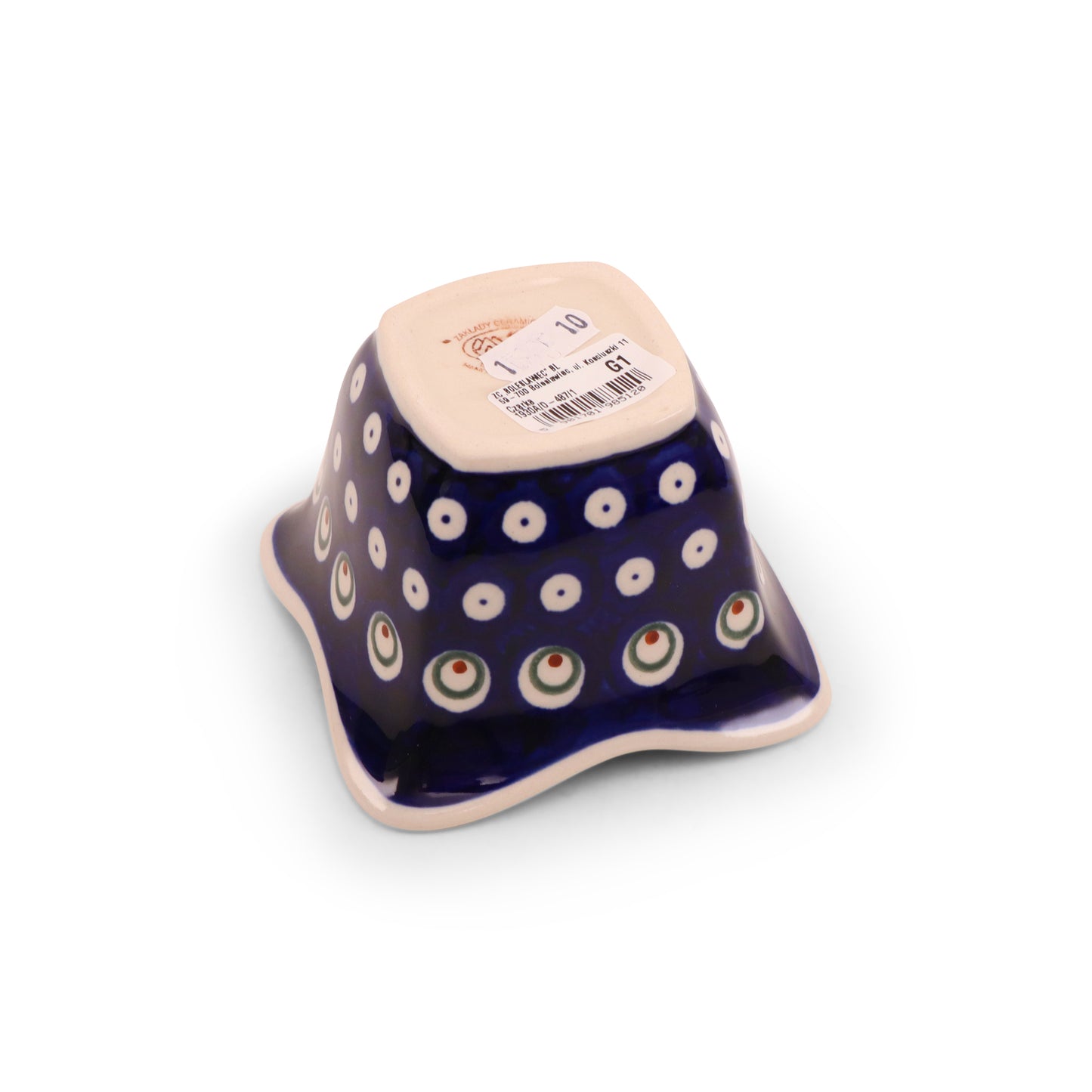 4"x4"x2.5" Wavy Bowl. Pattern: Private Eyes