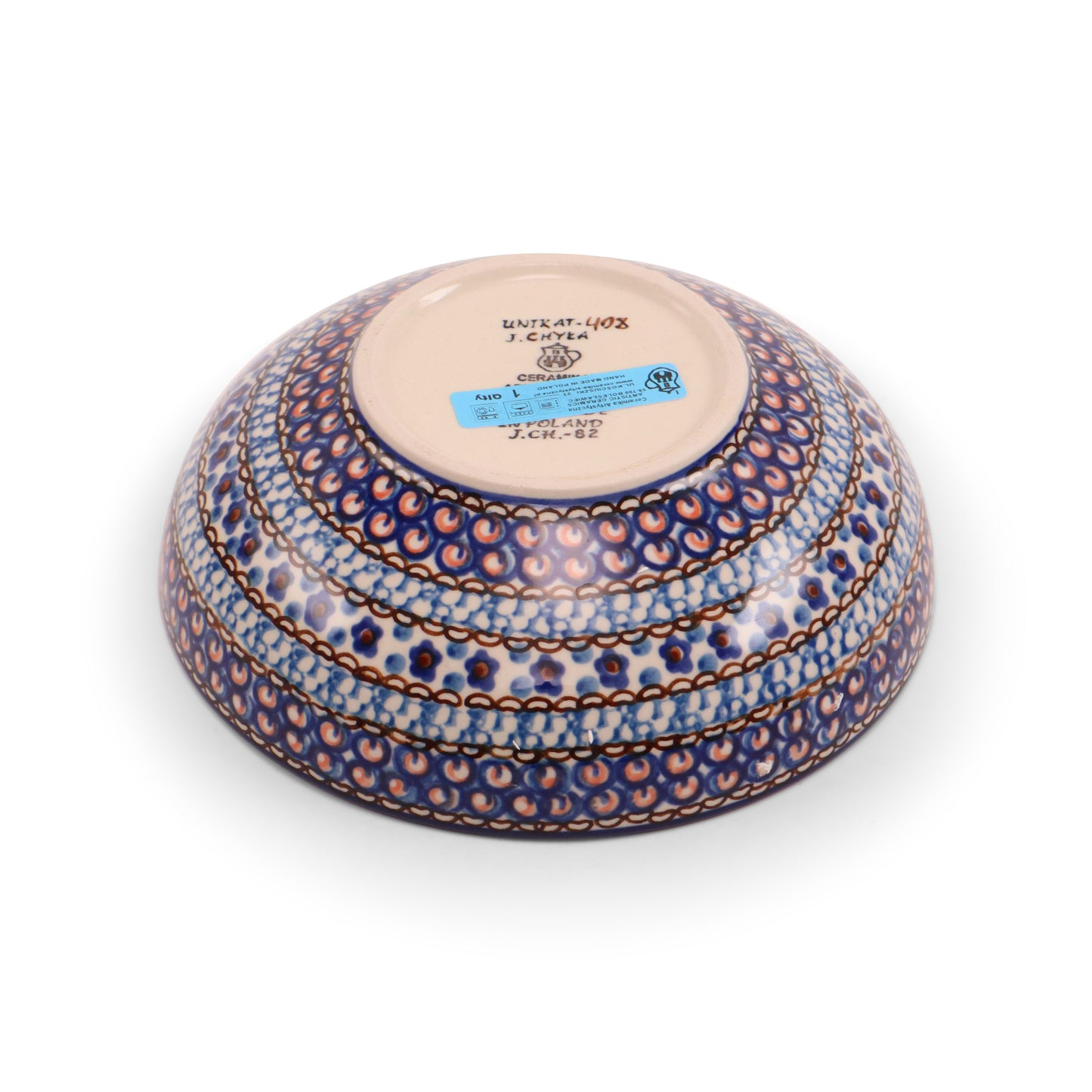 6.5"x2" Round Shallow Bowl.Pattern: Cobalt Chyla