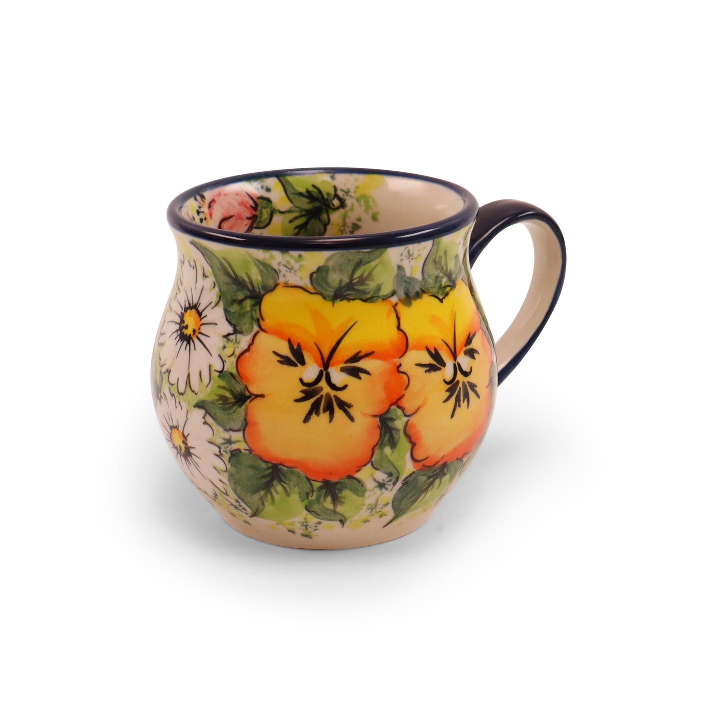 12oz Belly Mug. Pattern: Spring Serenade