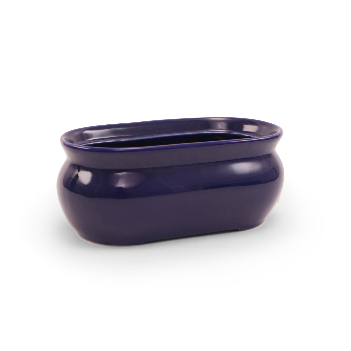 8"x4.5"x3" Flower Pot Cover. Pattern: Cobalt