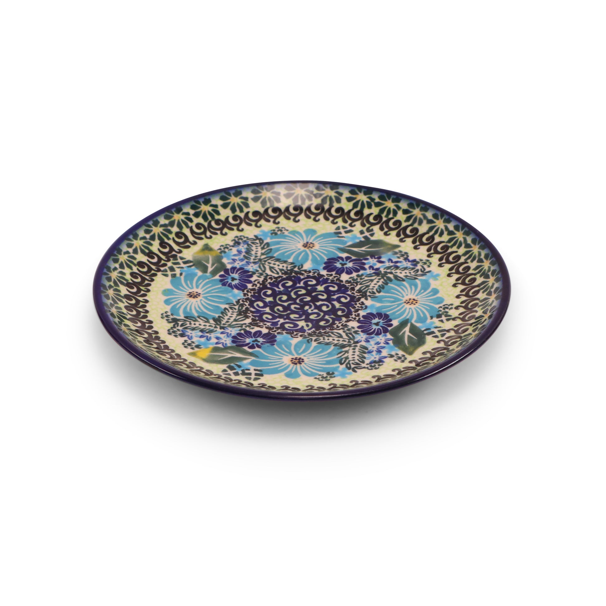 7.5" Dessert Plate.Pattern: Cornflower Craze
