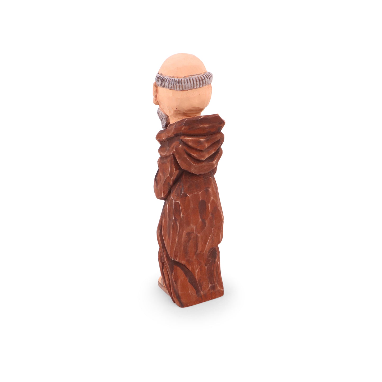 11" Hand Carved Monk Figurine. Pattern: 1
