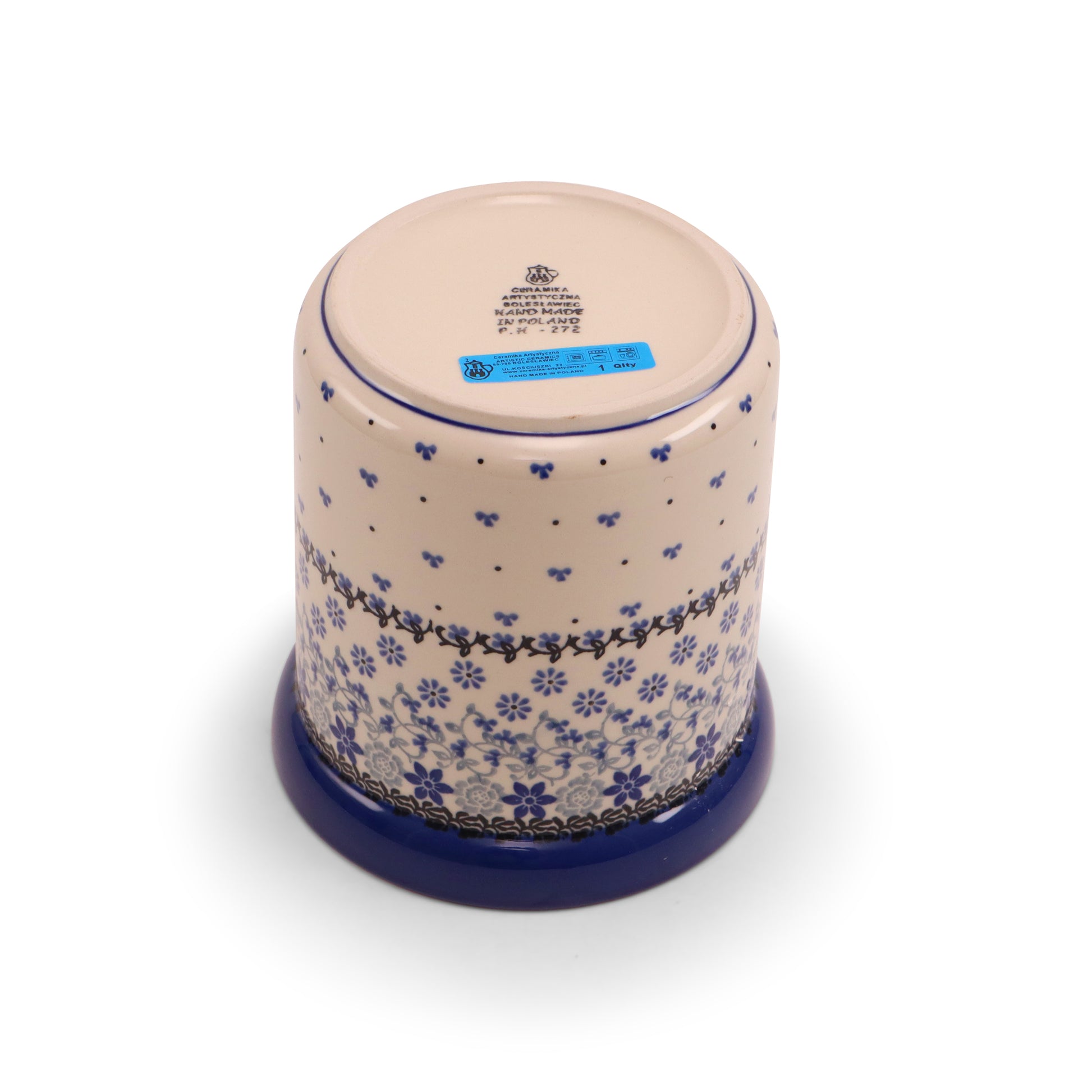 6"x6" Container with Lid.Pattern: Blue Licorice