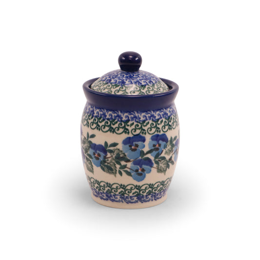 6oz Container with Lid.Pattern: Pansy World