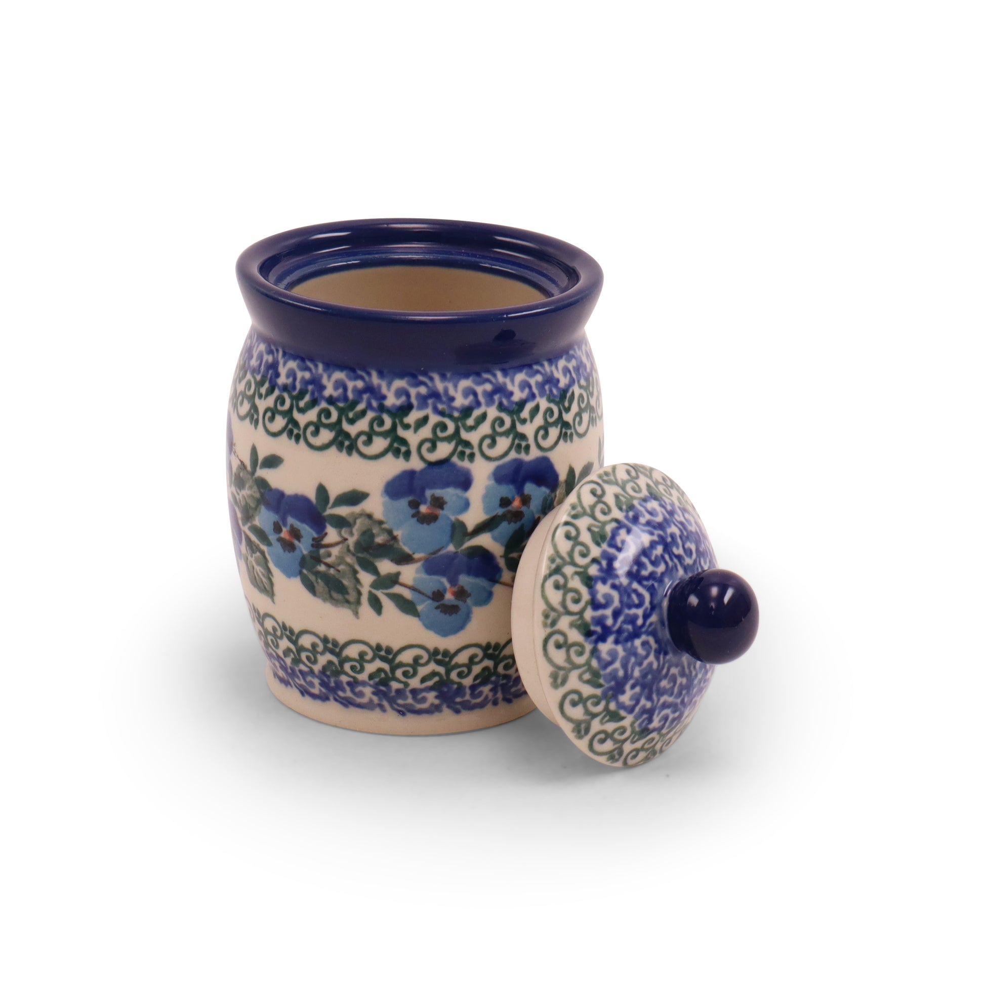 6oz Container with Lid.Pattern: Pansy World