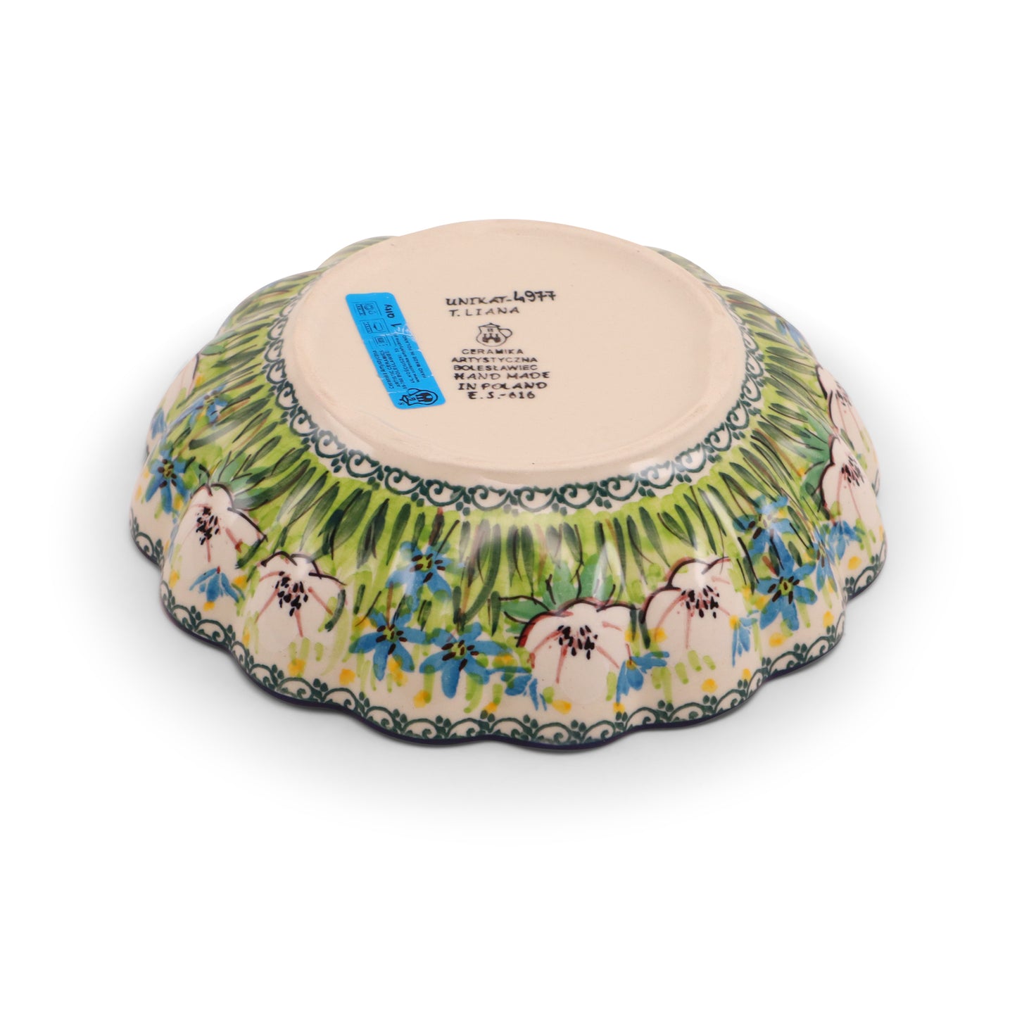 7.5"x2" Round Scalloped Bowl.Pattern: Spring Meadow