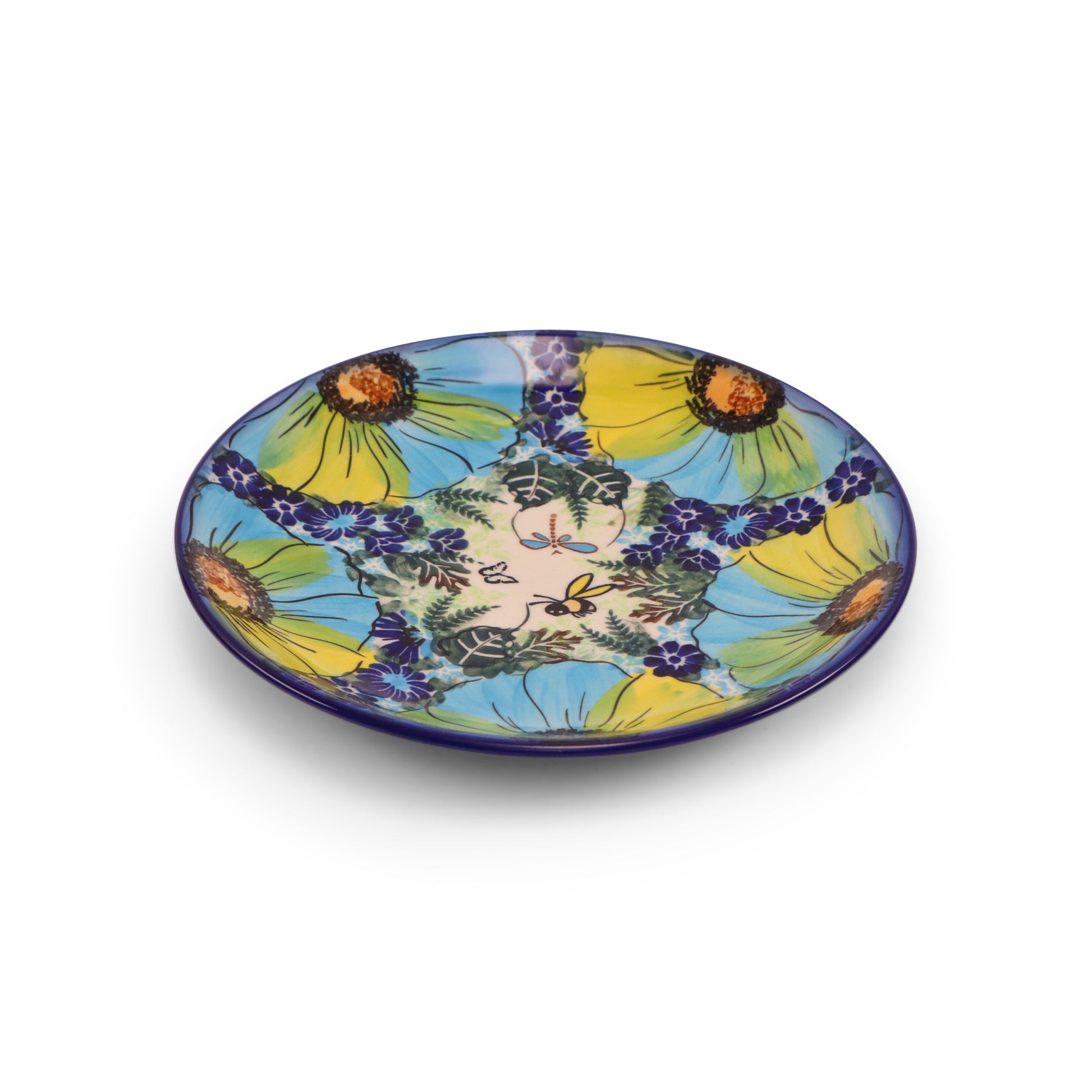 7.5" Dessert Plate.Pattern: Buzzing Blooms