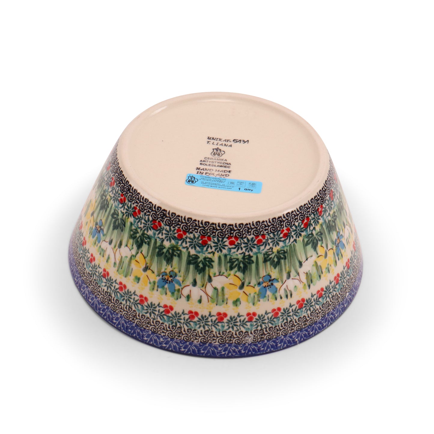 8" Conical Round Bowl.Pattern: Primarosa