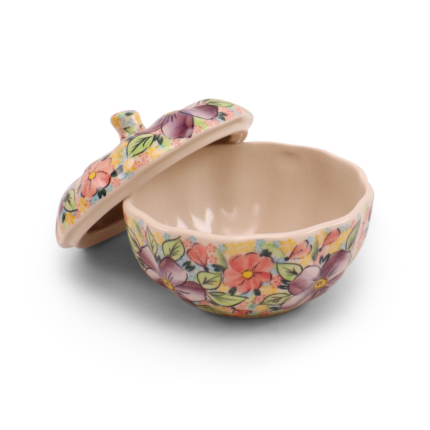 6"x3" Pumpkin Container.Pattern: Peach Cozy