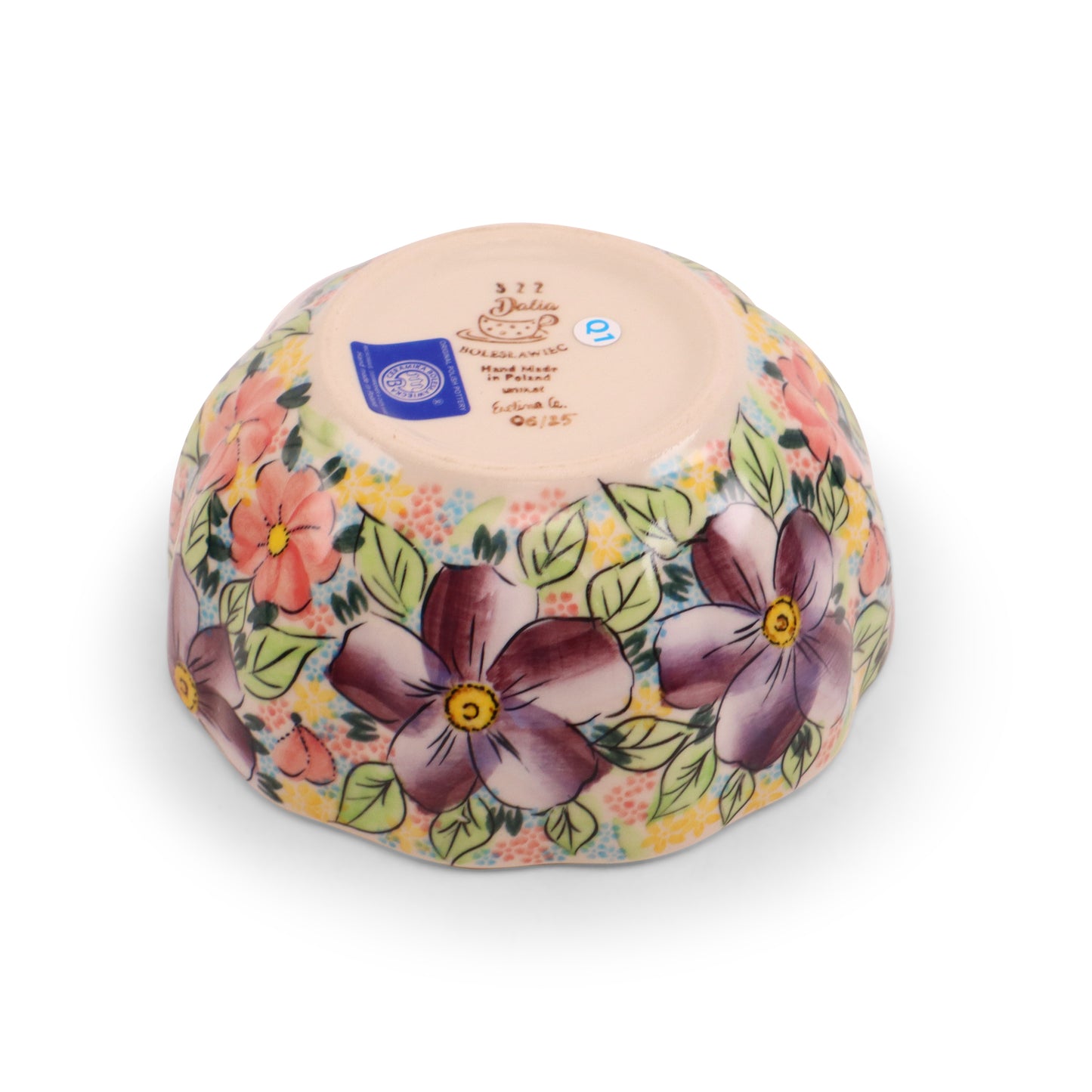 6"x3" Pumpkin Container.Pattern: Peach Cozy