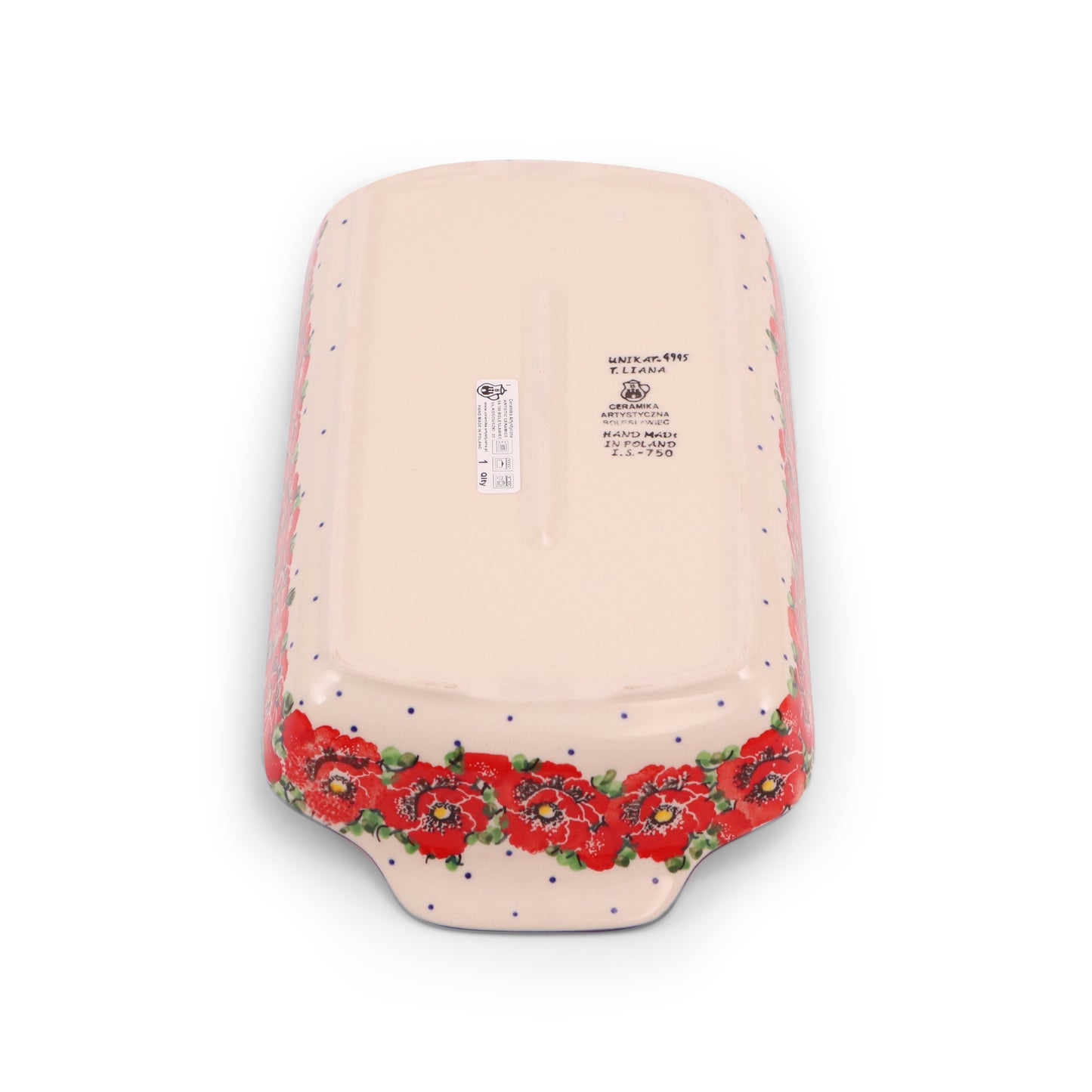 12.5"x6.5" Rectangular Baker with Handles. Pattern: Surroundings Inspiration